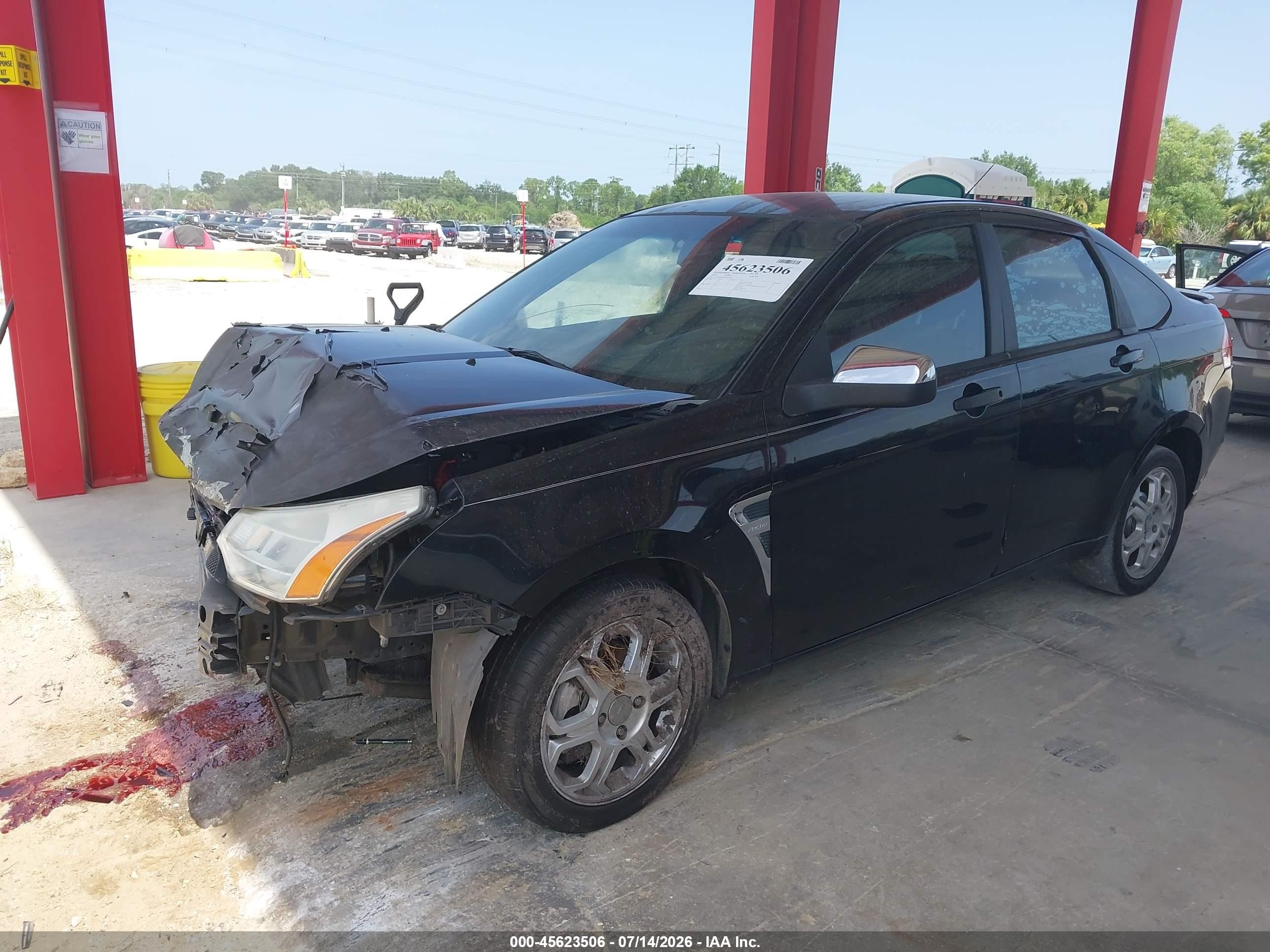 2008 Ford Focus Se/ses Black vin: 1FAHP35N08W143940