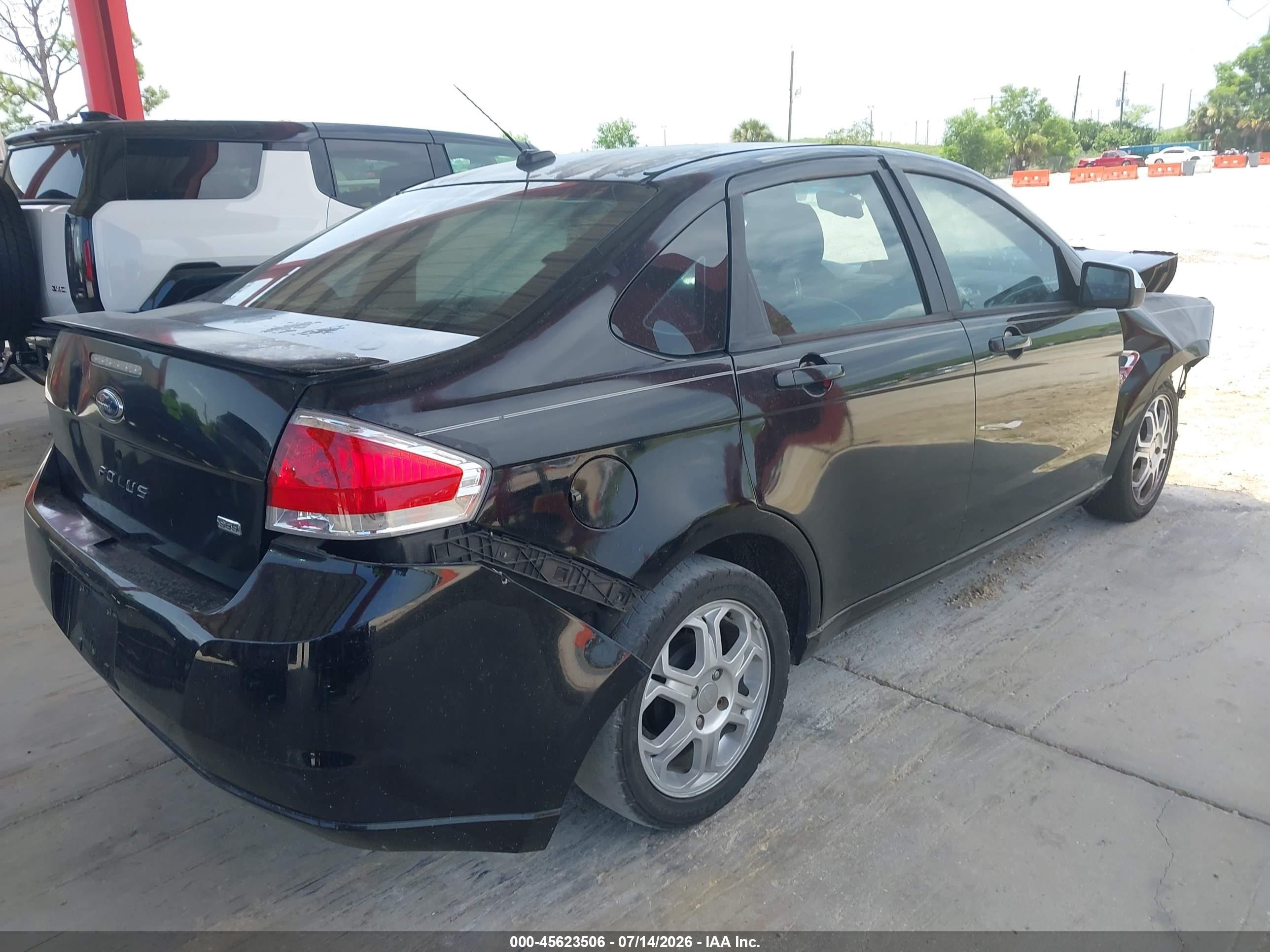 2008 Ford Focus Se/ses Black vin: 1FAHP35N08W143940