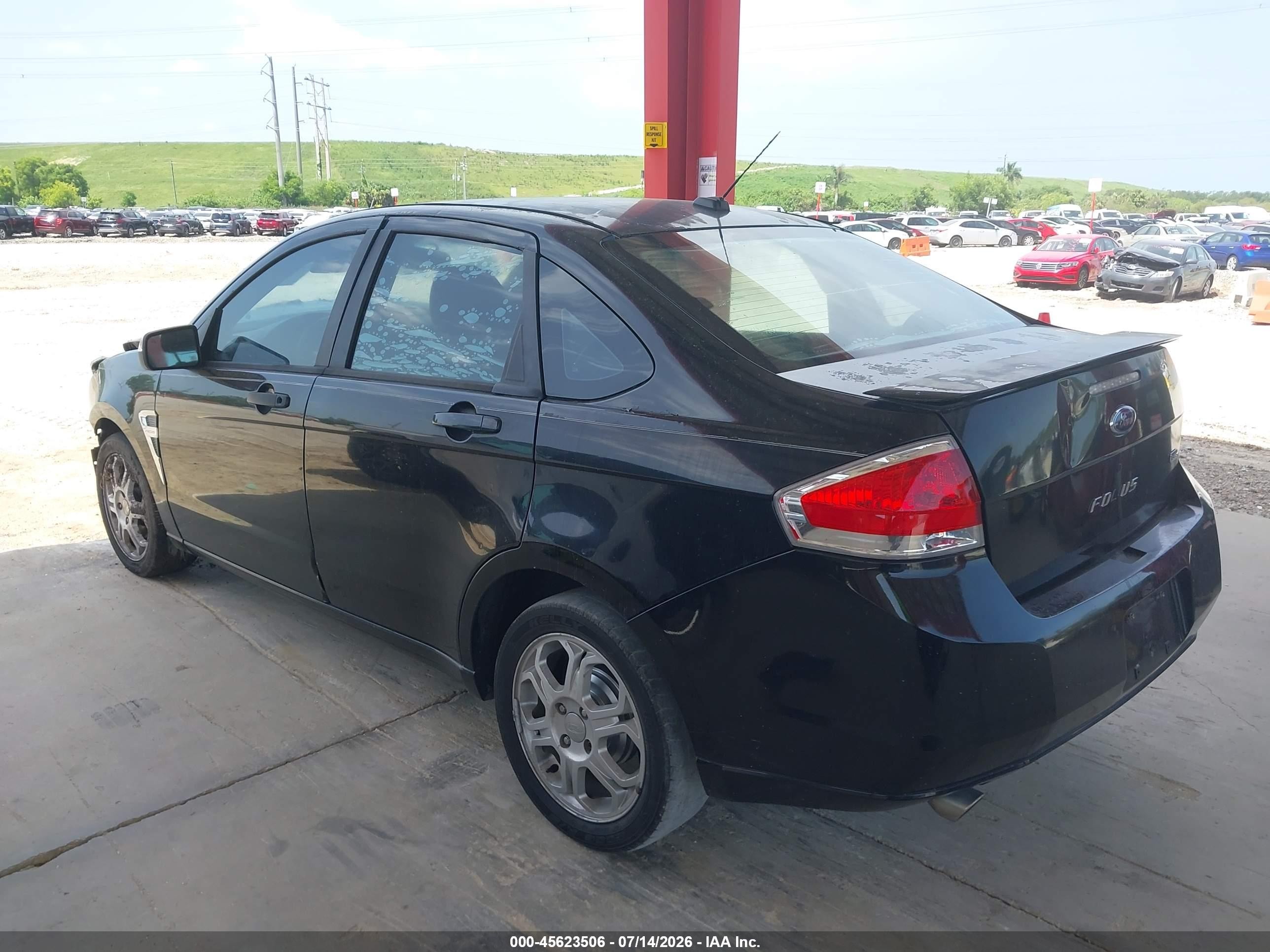 2008 Ford Focus Se/ses Black vin: 1FAHP35N08W143940