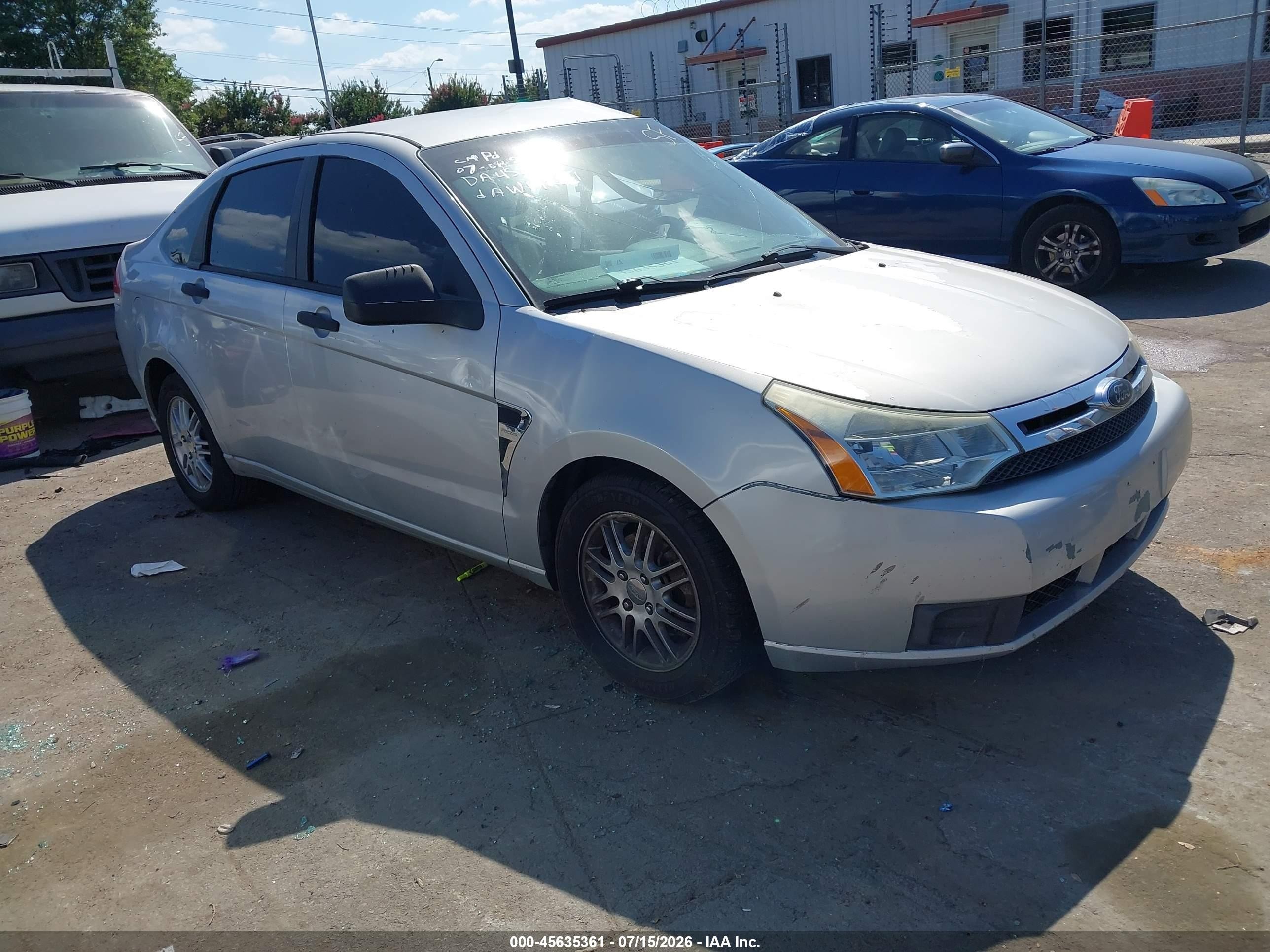 2008 Ford Focus Se/ses Silver vin: 1FAHP35N08W192961