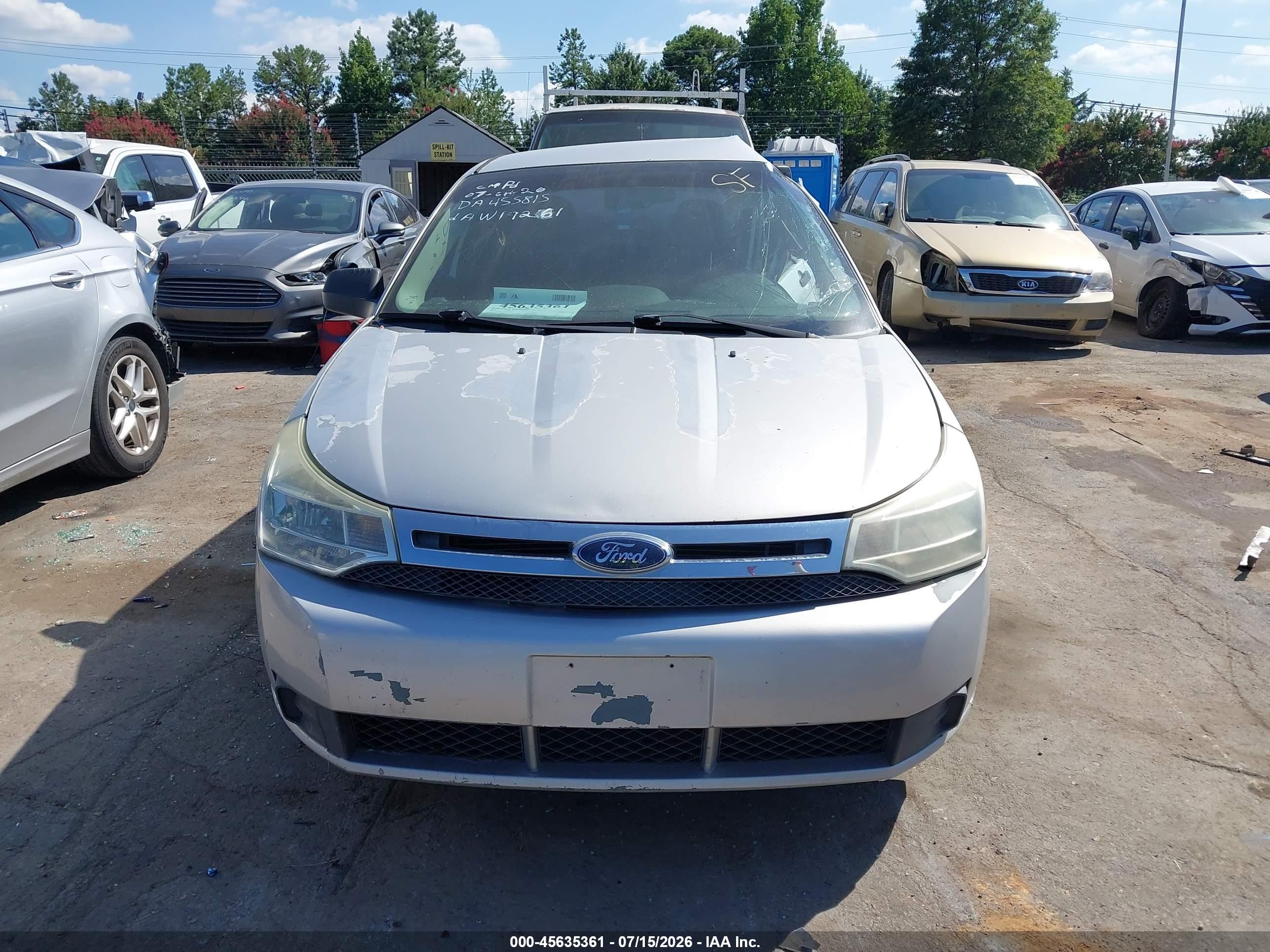 2008 Ford Focus Se/ses Серебряный vin: 1FAHP35N08W192961