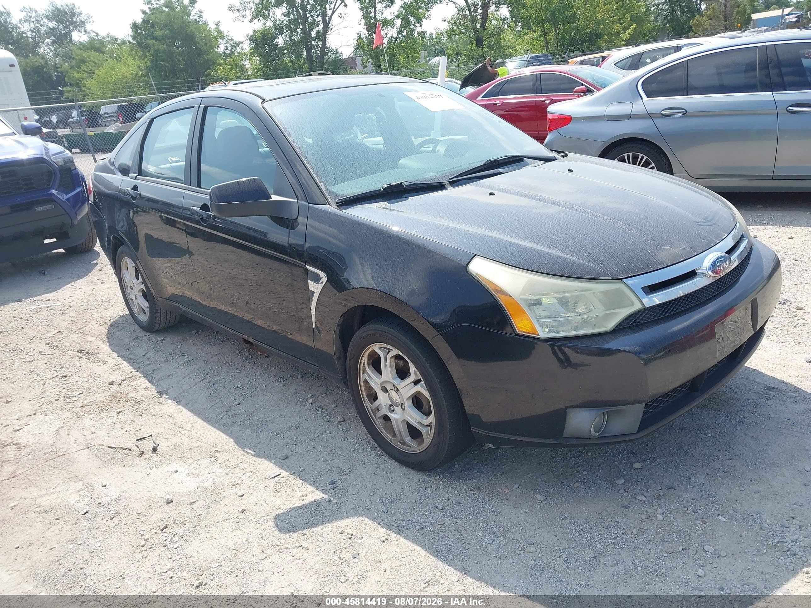 2008 Ford Focus Se/ses Black vin: 1FAHP35N08W203036