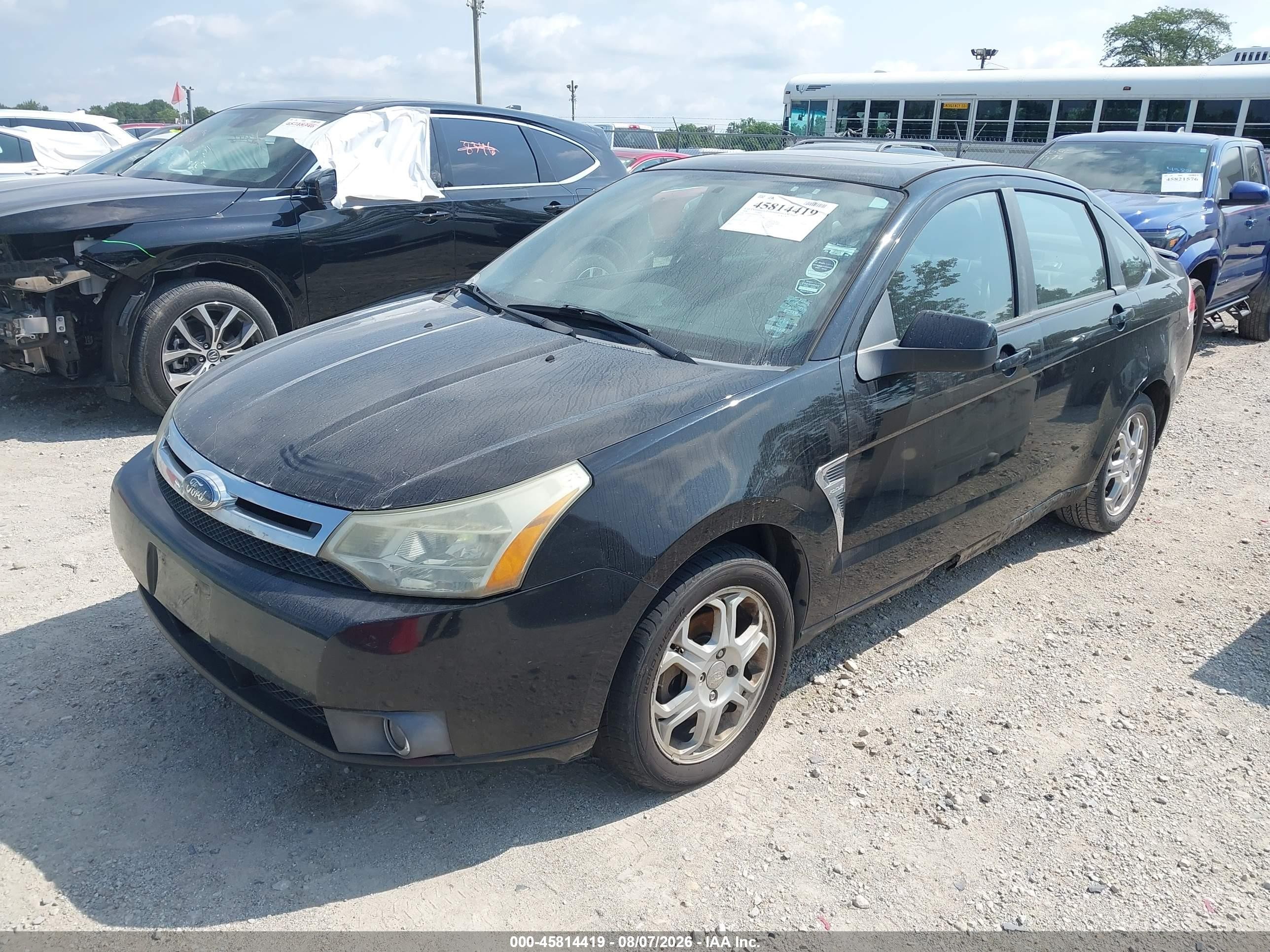 2008 Ford Focus Se/ses Black vin: 1FAHP35N08W203036