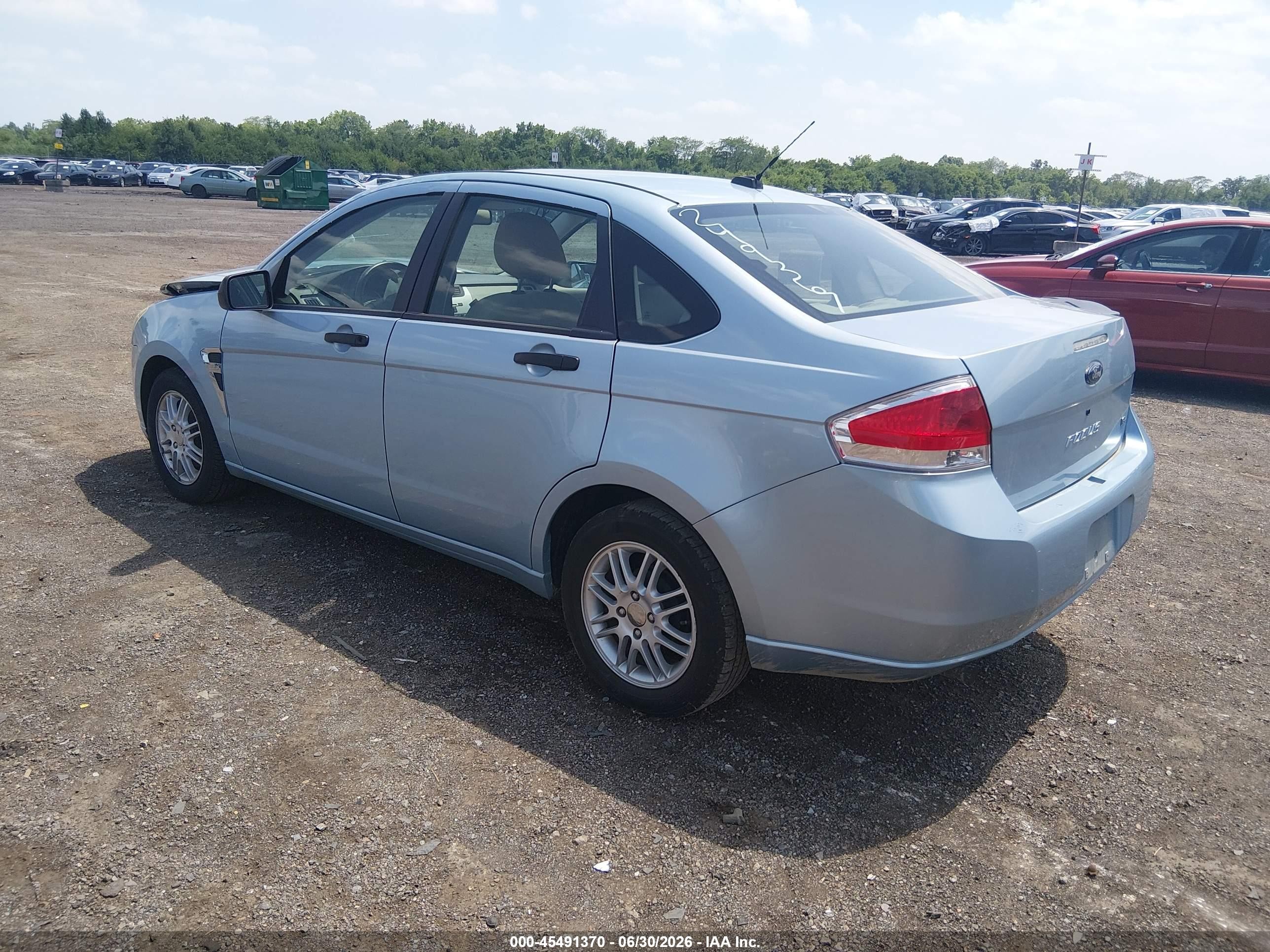 2008 Ford Focus Se Light Blue vin: 1FAHP35N08W249367