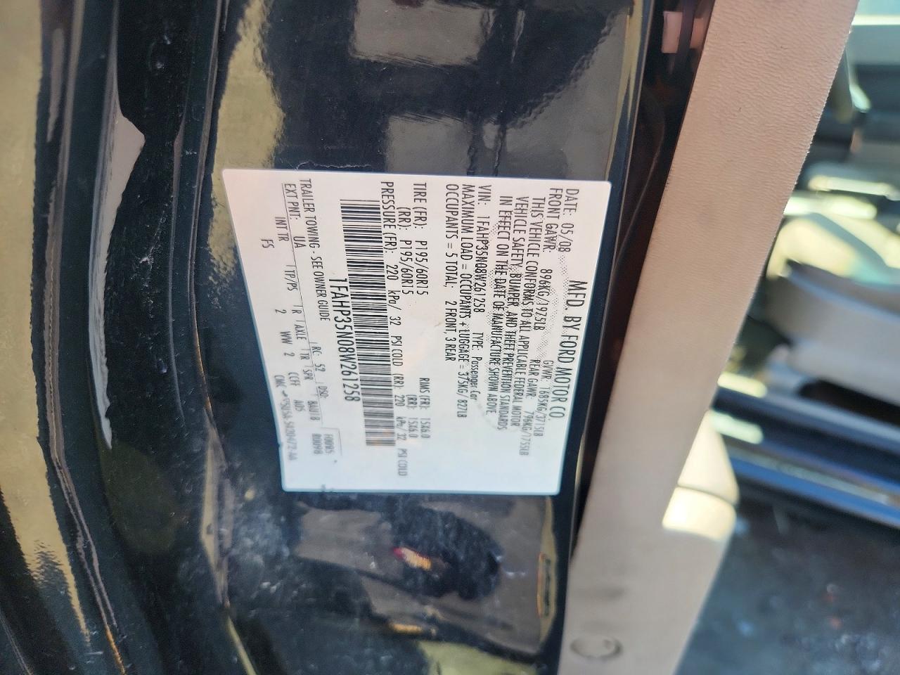 2008 Ford Focus Se Black vin: 1FAHP35N08W261258