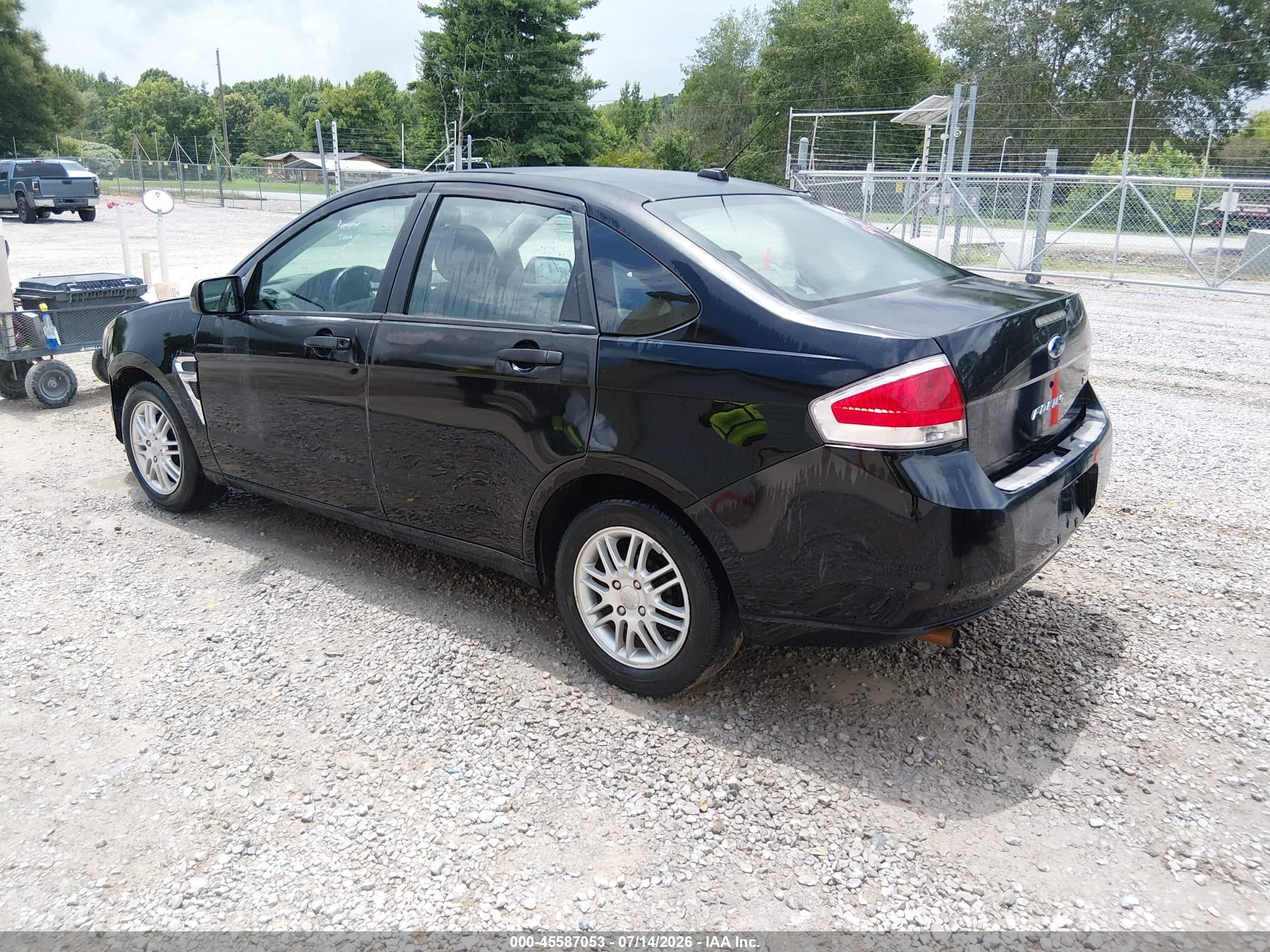 2008 Ford Focus Se/ses Black vin: 1FAHP35N08W270915