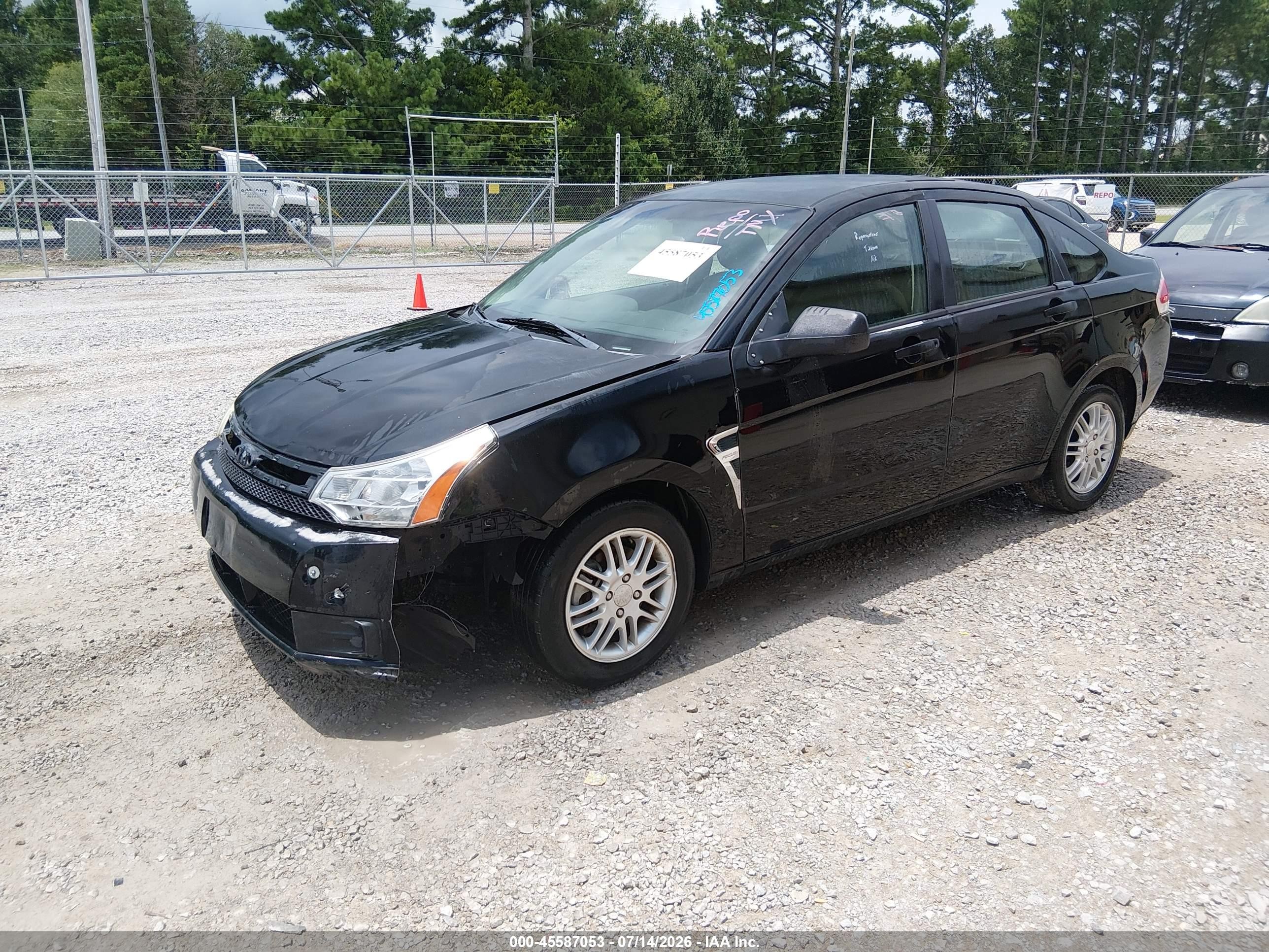 2008 Ford Focus Se/ses Black vin: 1FAHP35N08W270915