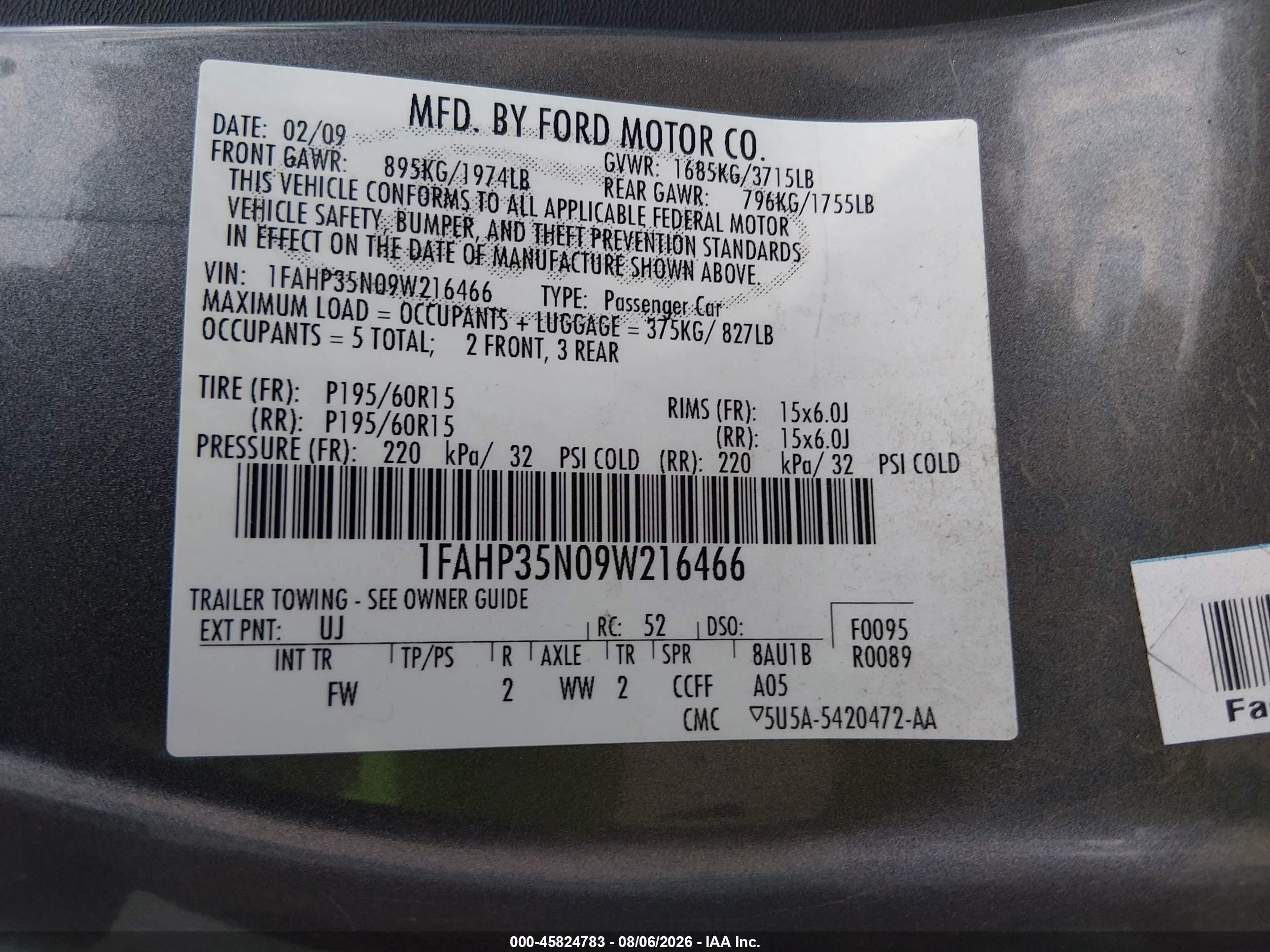 2009 Ford Focus Se Серый vin: 1FAHP35N09W216466