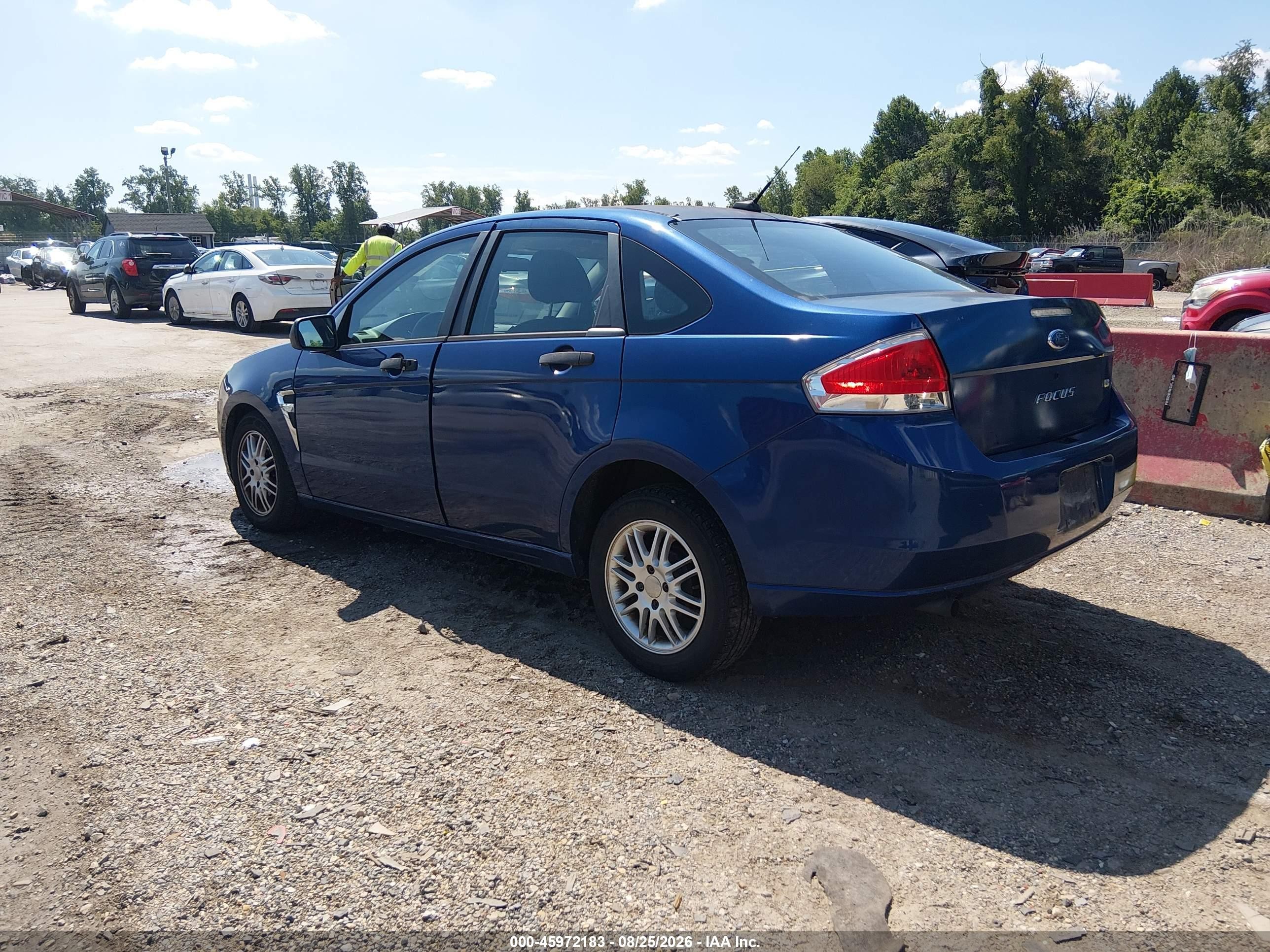 2008 Ford Focus Se/ses Синий vin: 1FAHP35N18W258952