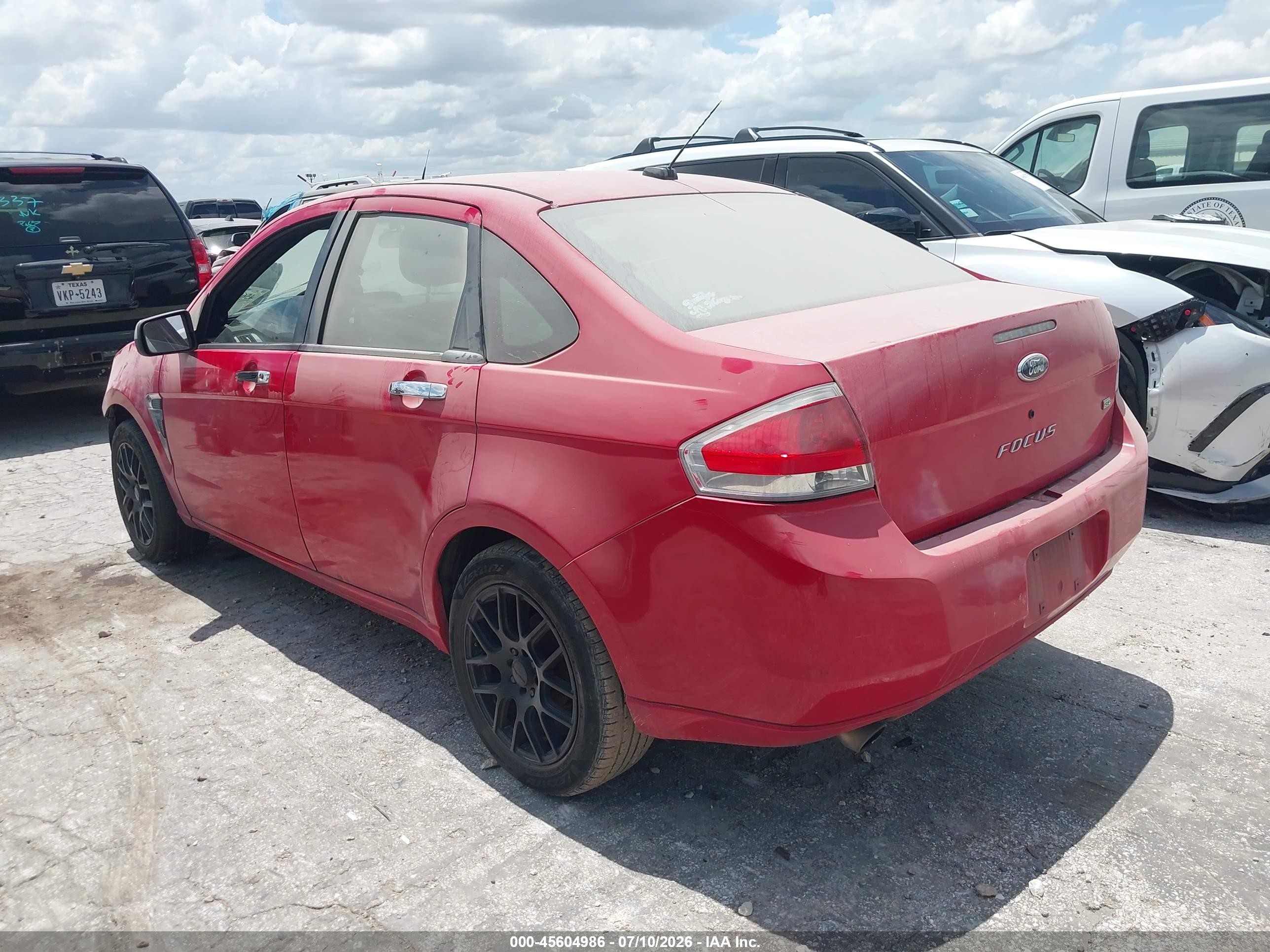 2008 Ford Focus Se/ses Red vin: 1FAHP35N18W278635