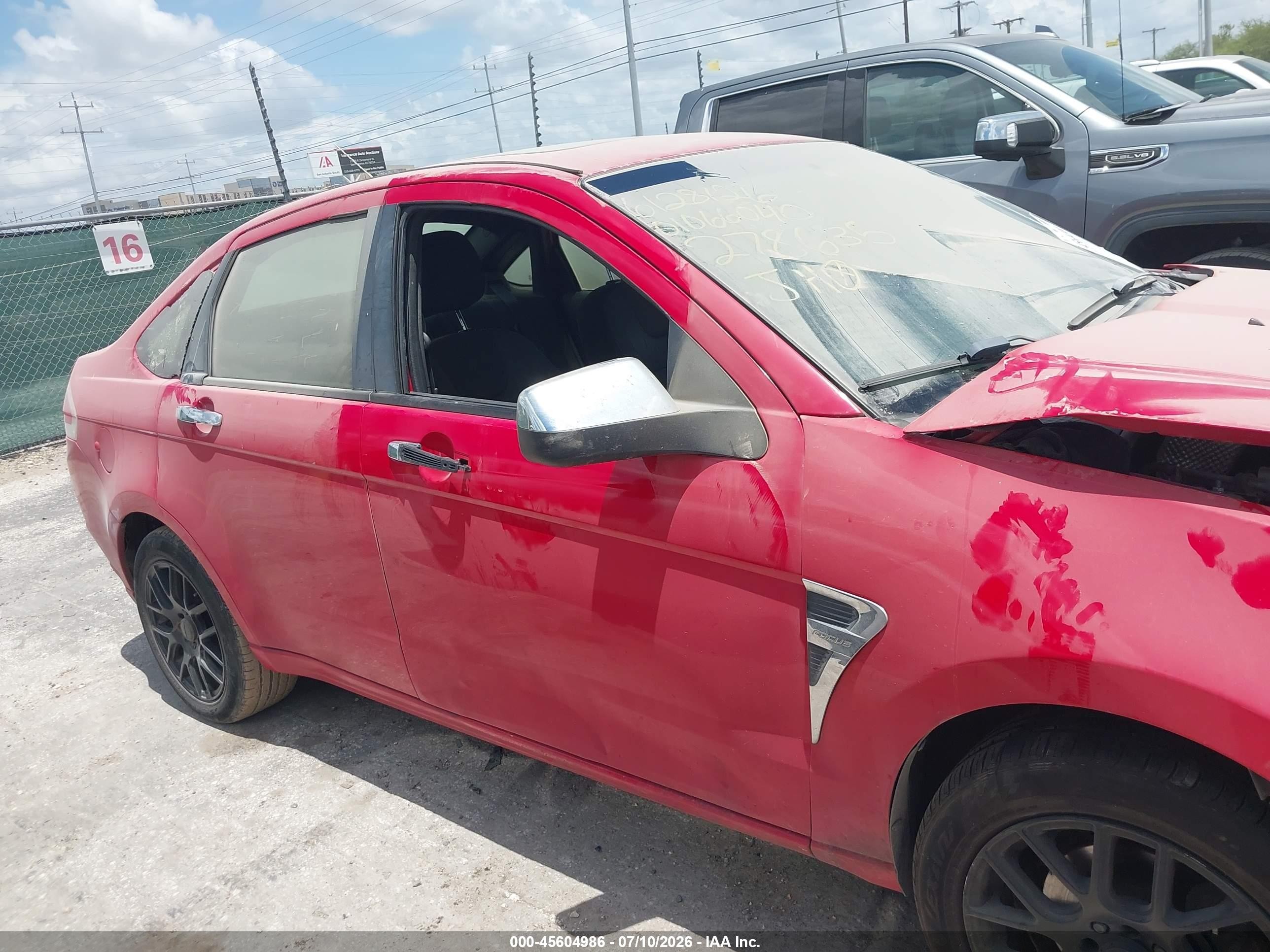 2008 Ford Focus Se/ses Red vin: 1FAHP35N18W278635