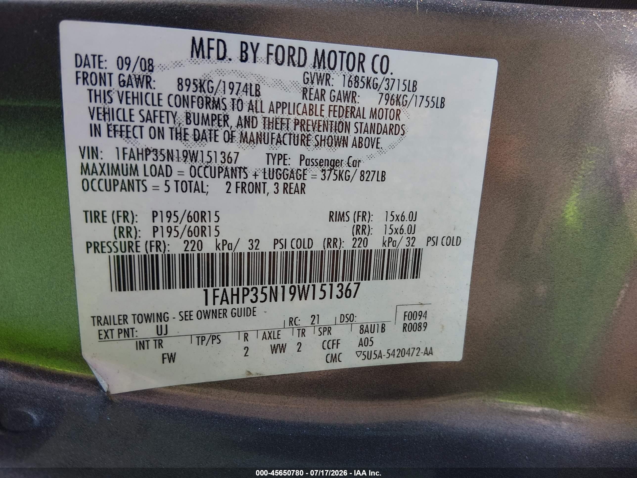 2009 Ford Focus Se Серый vin: 1FAHP35N19W151367