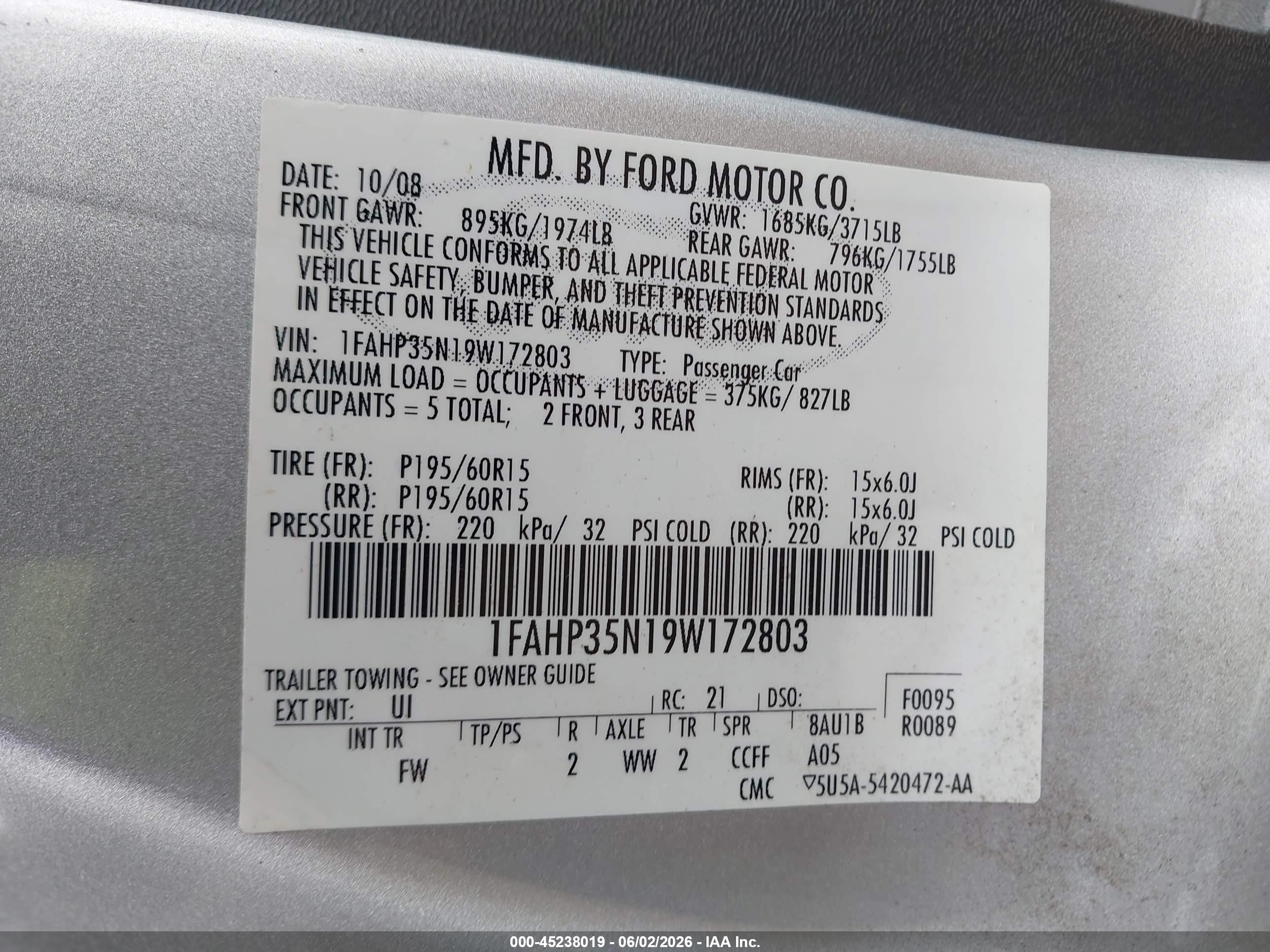 2009 Ford Focus Se Серебряный vin: 1FAHP35N19W172803