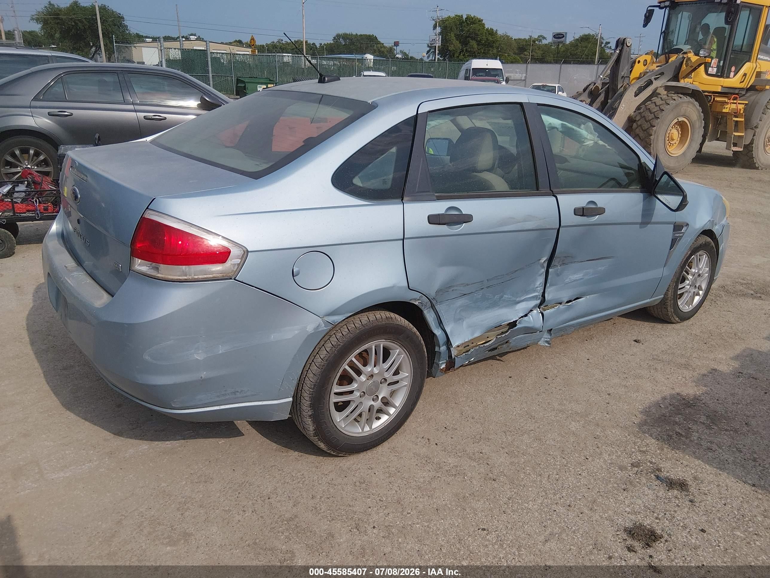 2008 Ford Focus Se/ses Light Blue vin: 1FAHP35N28W152638