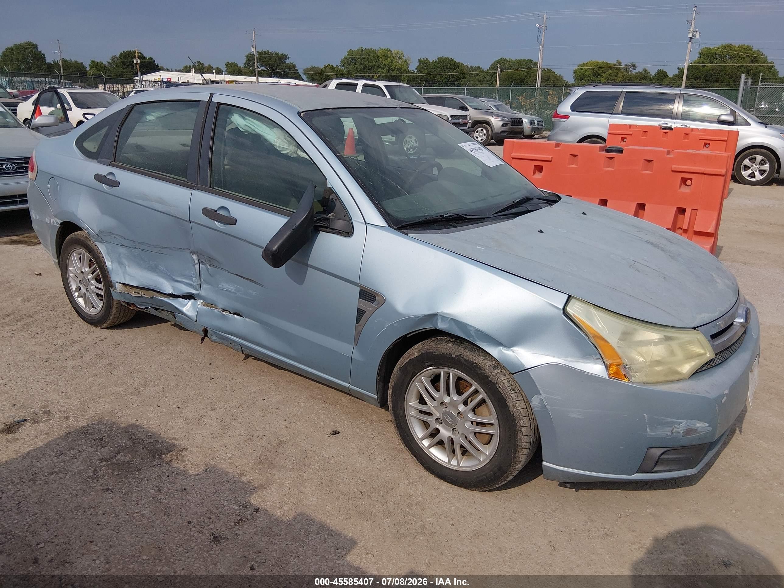 2008 Ford Focus Se/ses Light Blue vin: 1FAHP35N28W152638