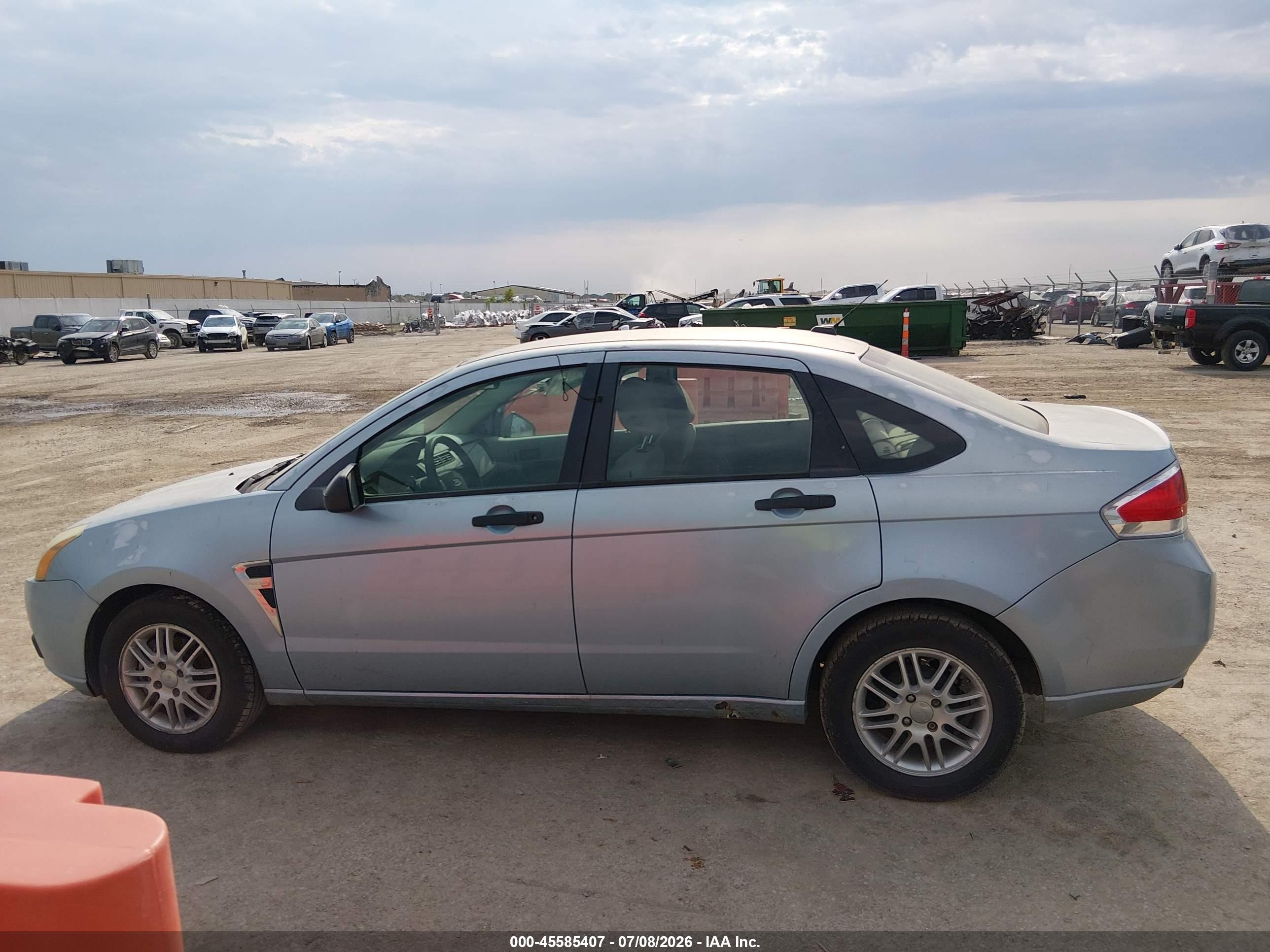 2008 Ford Focus Se/ses Light Blue vin: 1FAHP35N28W152638