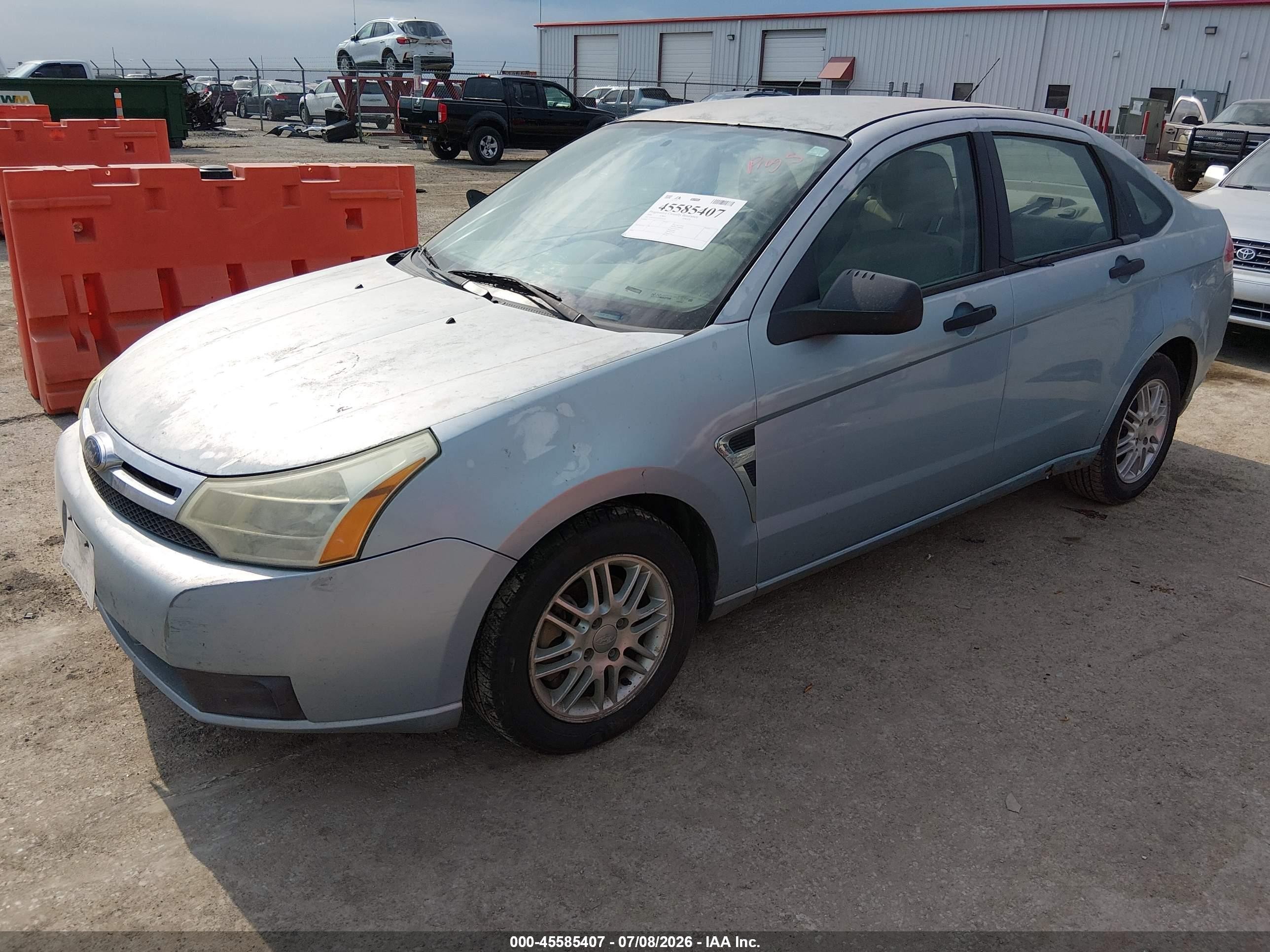 2008 Ford Focus Se/ses Light Blue vin: 1FAHP35N28W152638