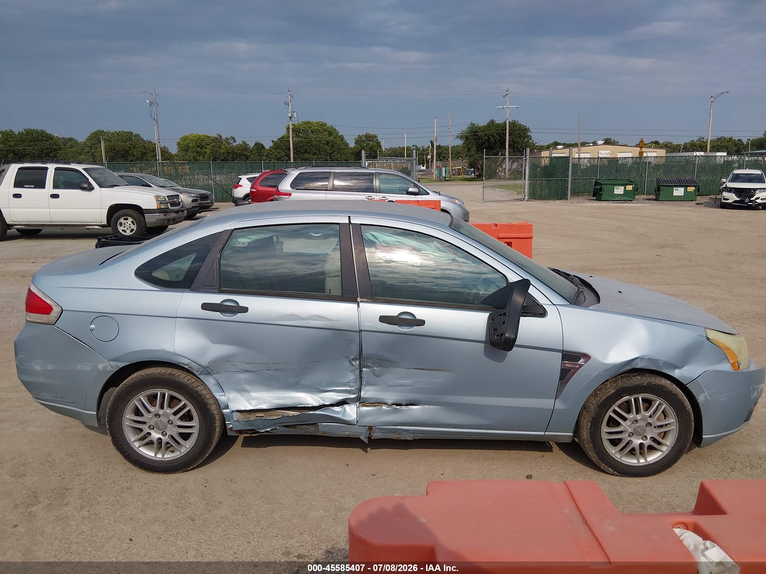 2008 Ford Focus Se/ses Light Blue vin: 1FAHP35N28W152638