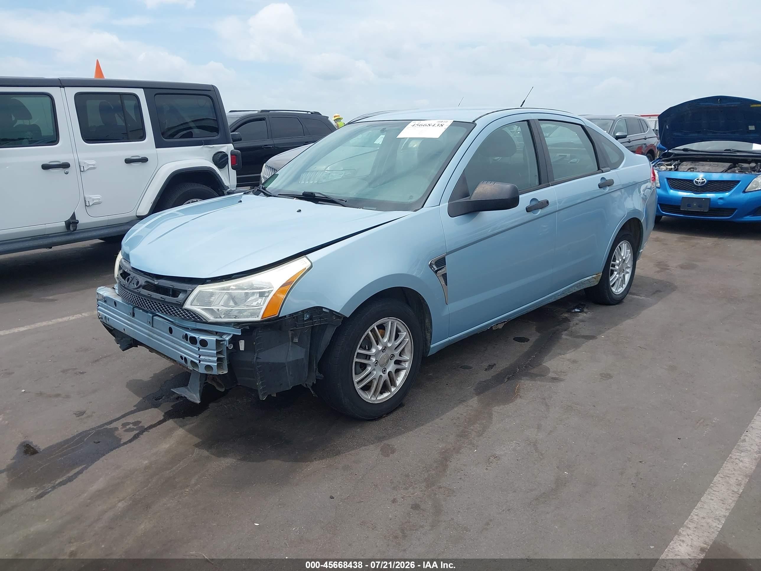 2008 Ford Focus Se/ses Blue vin: 1FAHP35N28W186482