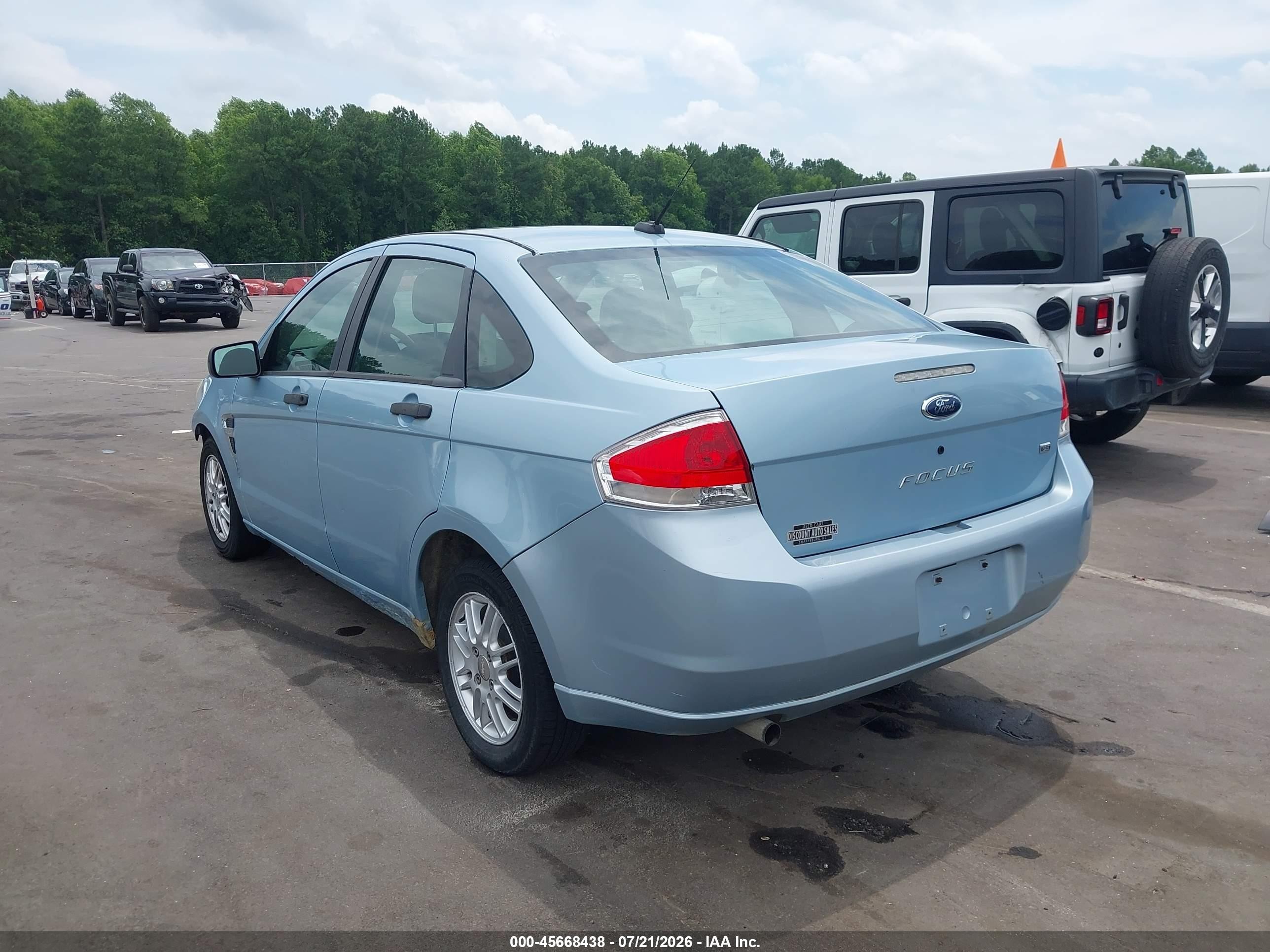 2008 Ford Focus Se/ses Blue vin: 1FAHP35N28W186482