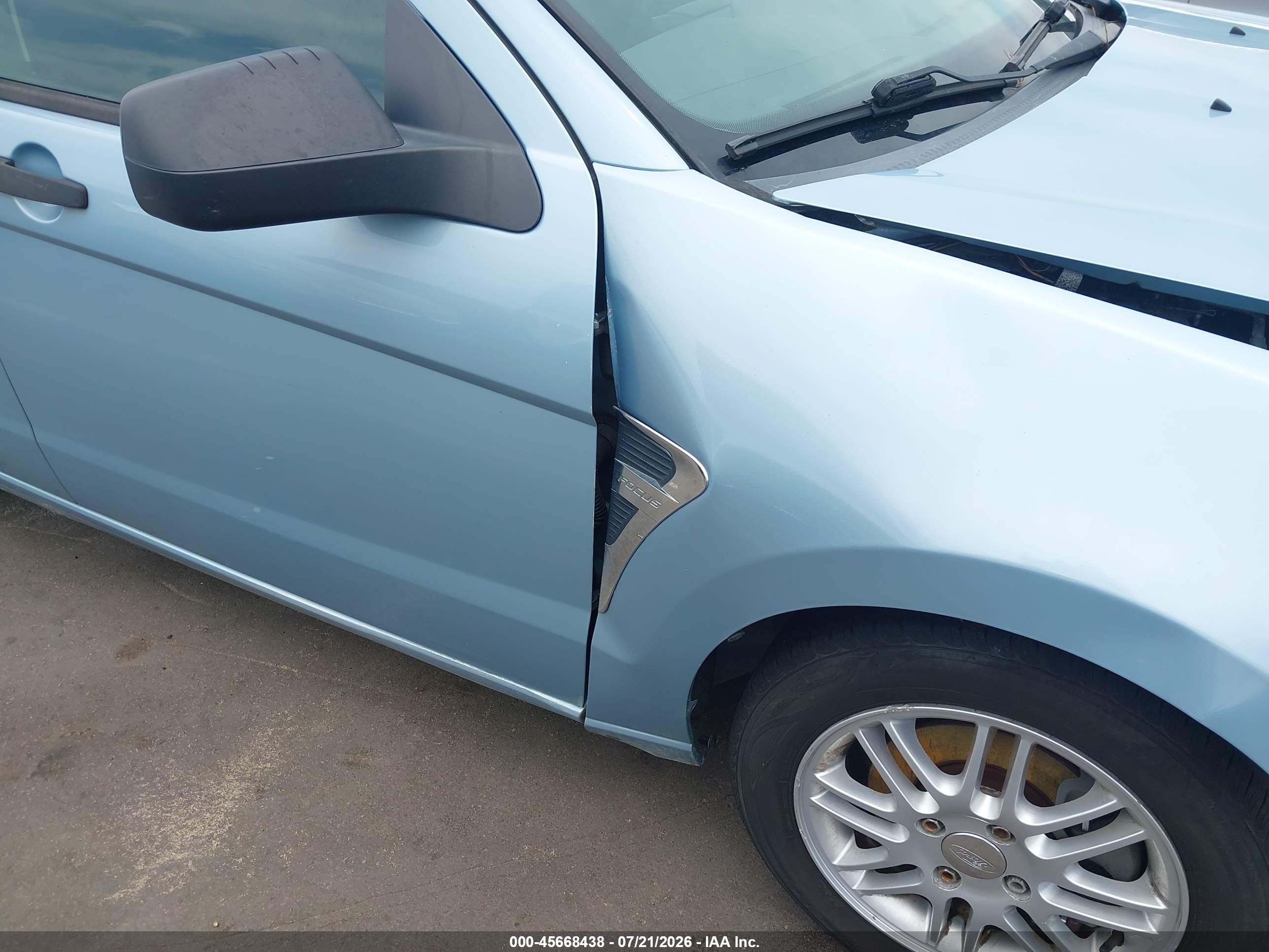 2008 Ford Focus Se/ses Blue vin: 1FAHP35N28W186482