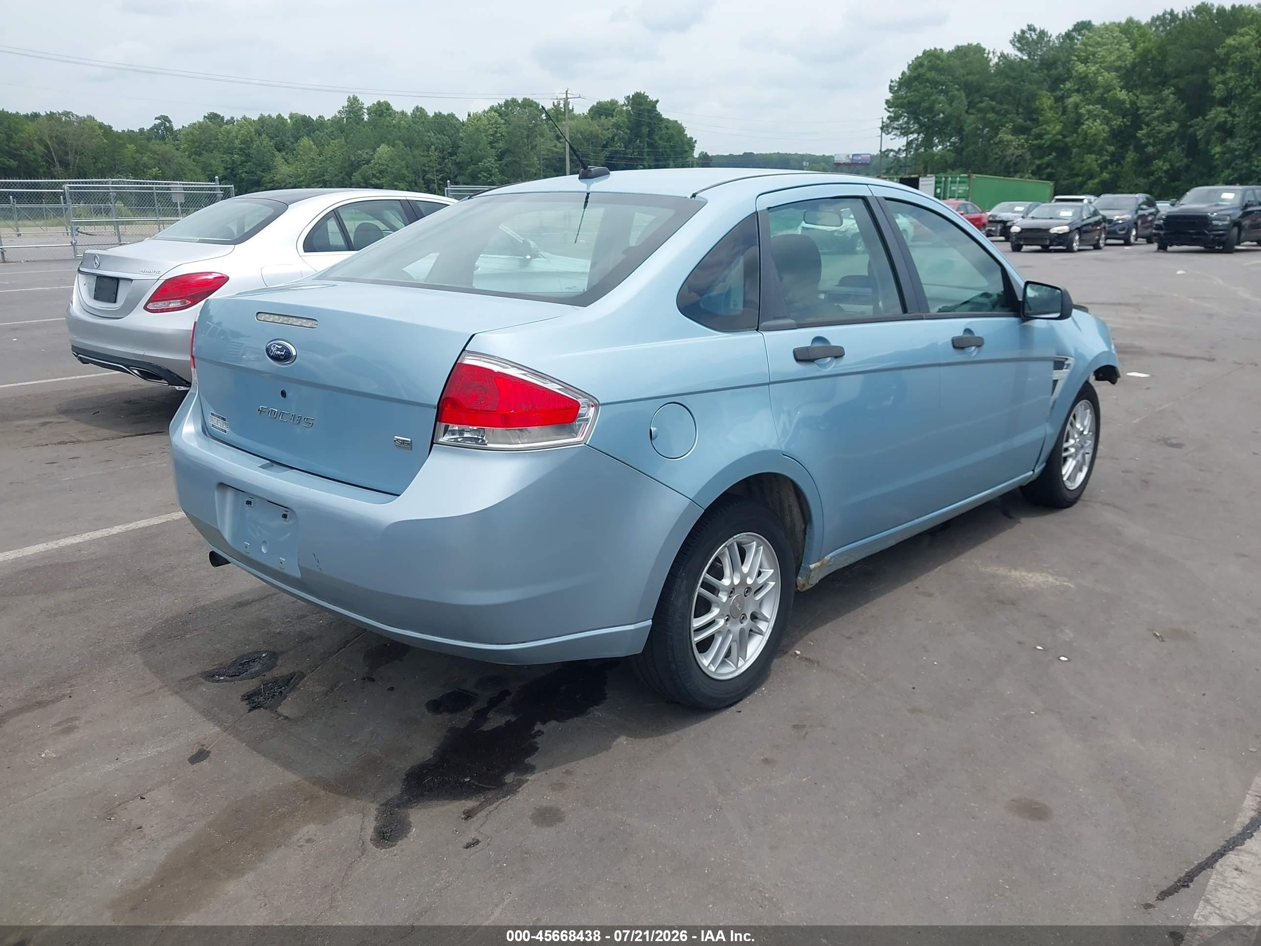 2008 Ford Focus Se/ses Blue vin: 1FAHP35N28W186482