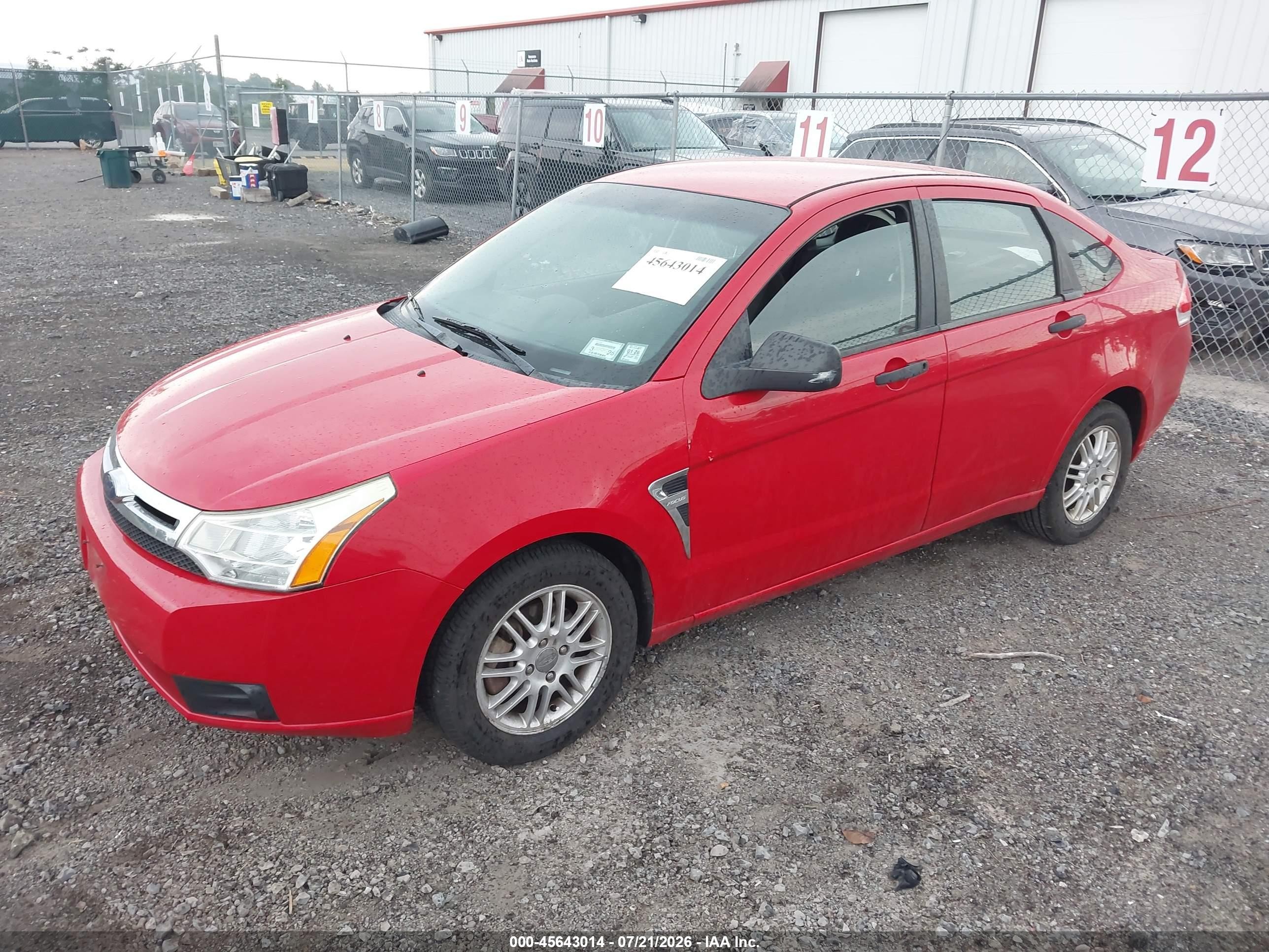 2008 Ford Focus Se Red vin: 1FAHP35N28W275498