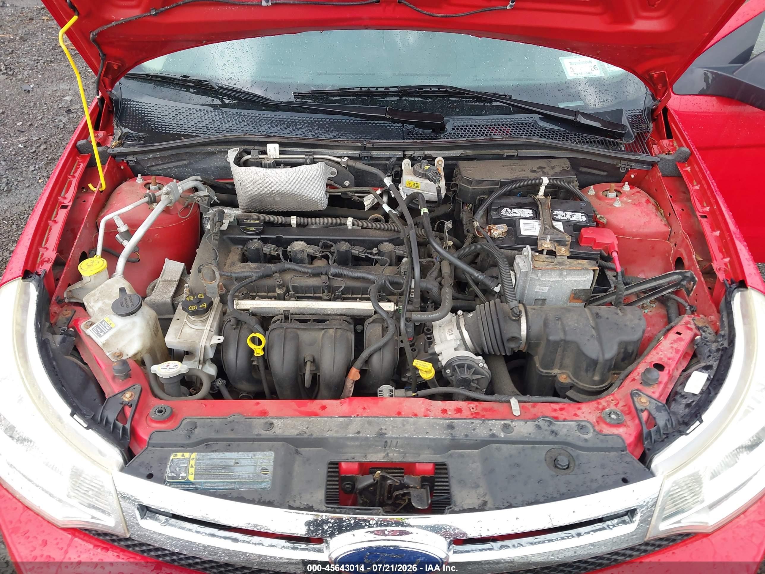 2008 Ford Focus Se Red vin: 1FAHP35N28W275498