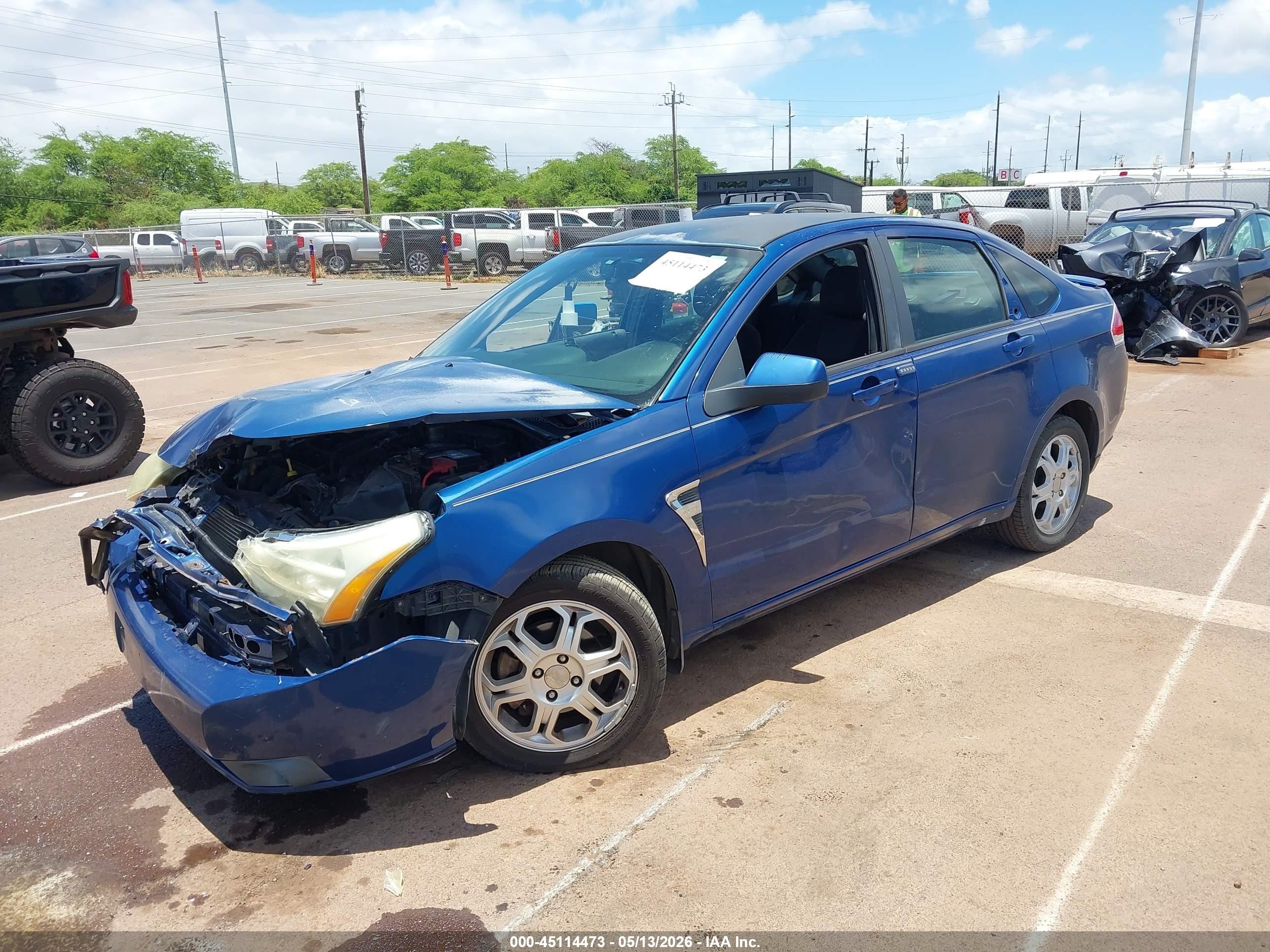 2008 Ford Focus Se/ses Blue vin: 1FAHP35N28W298229