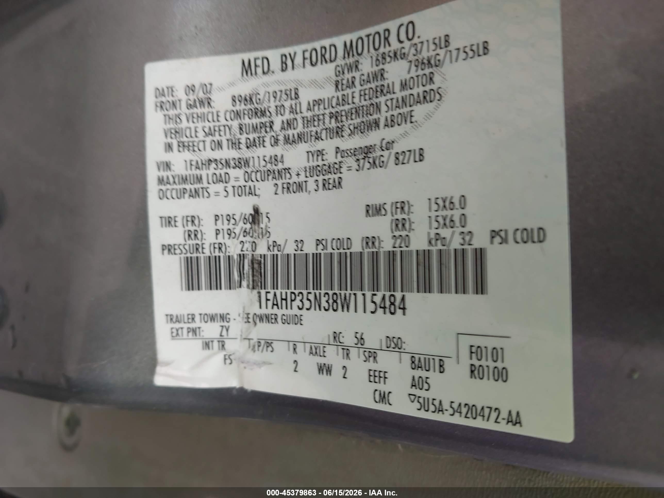 2008 Ford Focus Se Gray vin: 1FAHP35N38W115484