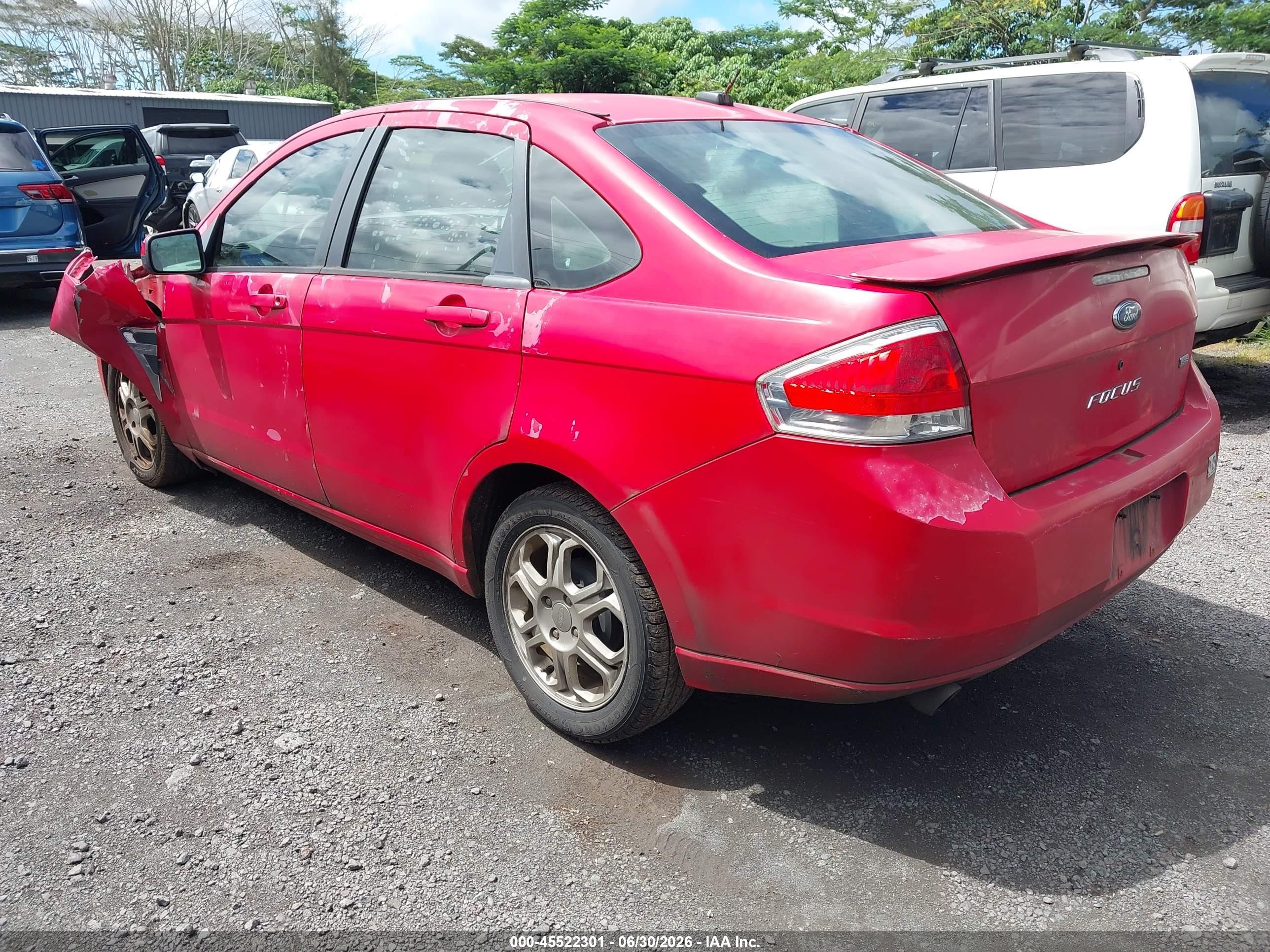2008 Ford Focus Se/ses Красный vin: 1FAHP35N38W142748