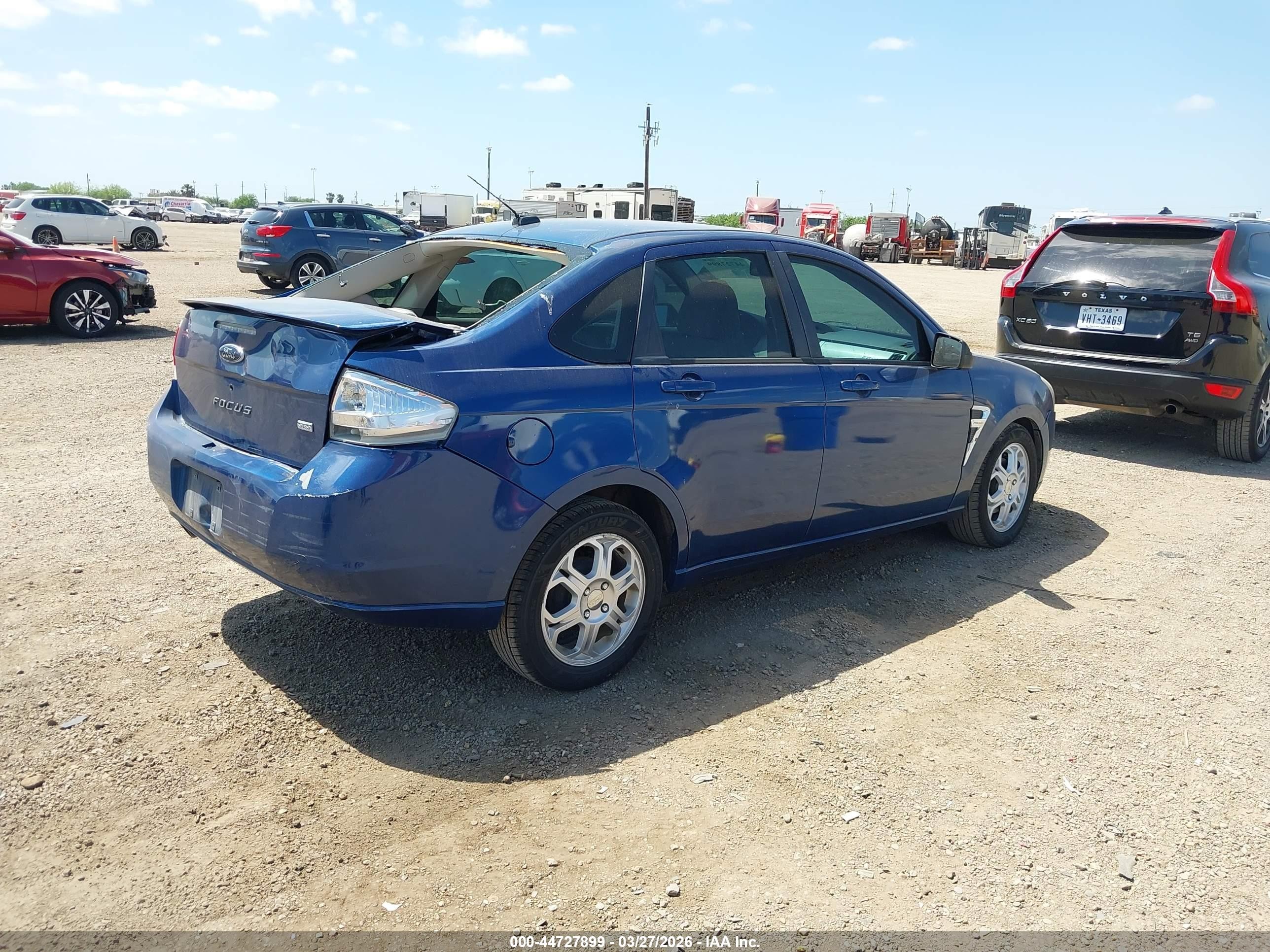 2008 Ford Focus Se/ses Blue vin: 1FAHP35N38W199578