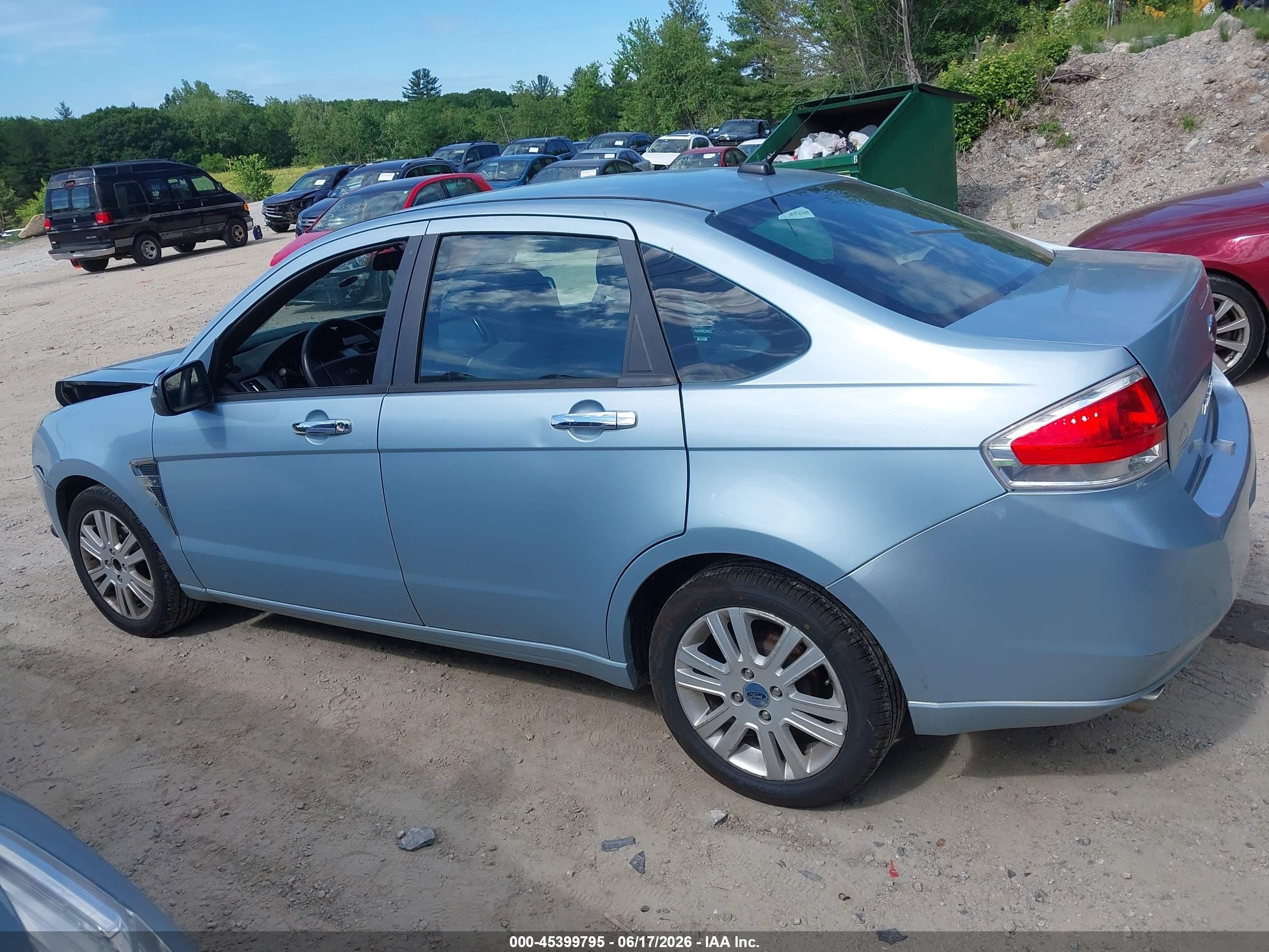 2008 Ford Focus Se/ses Light Blue vin: 1FAHP35N38W246950