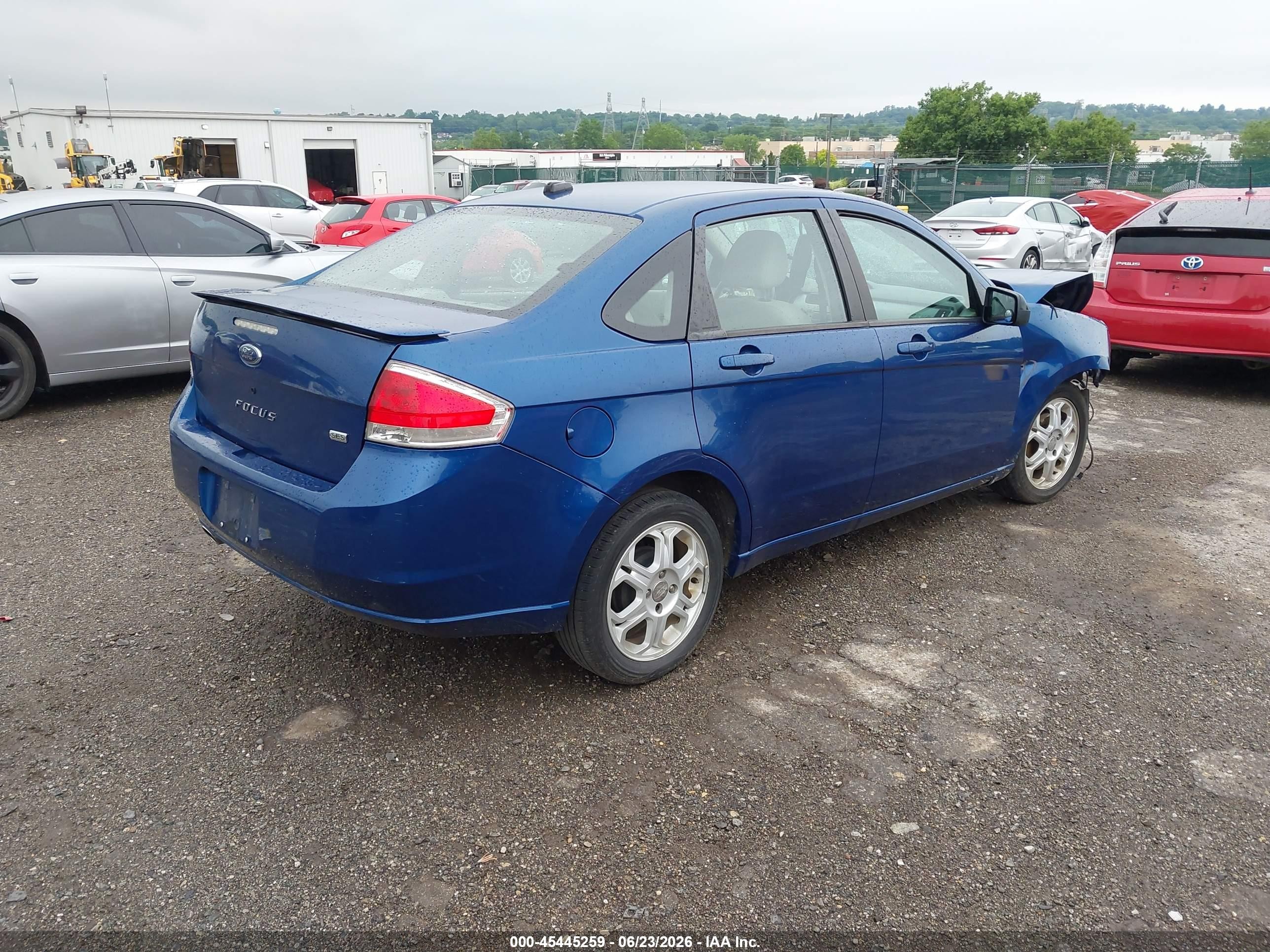 2008 Ford Focus Se/ses Blue vin: 1FAHP35N48W132522