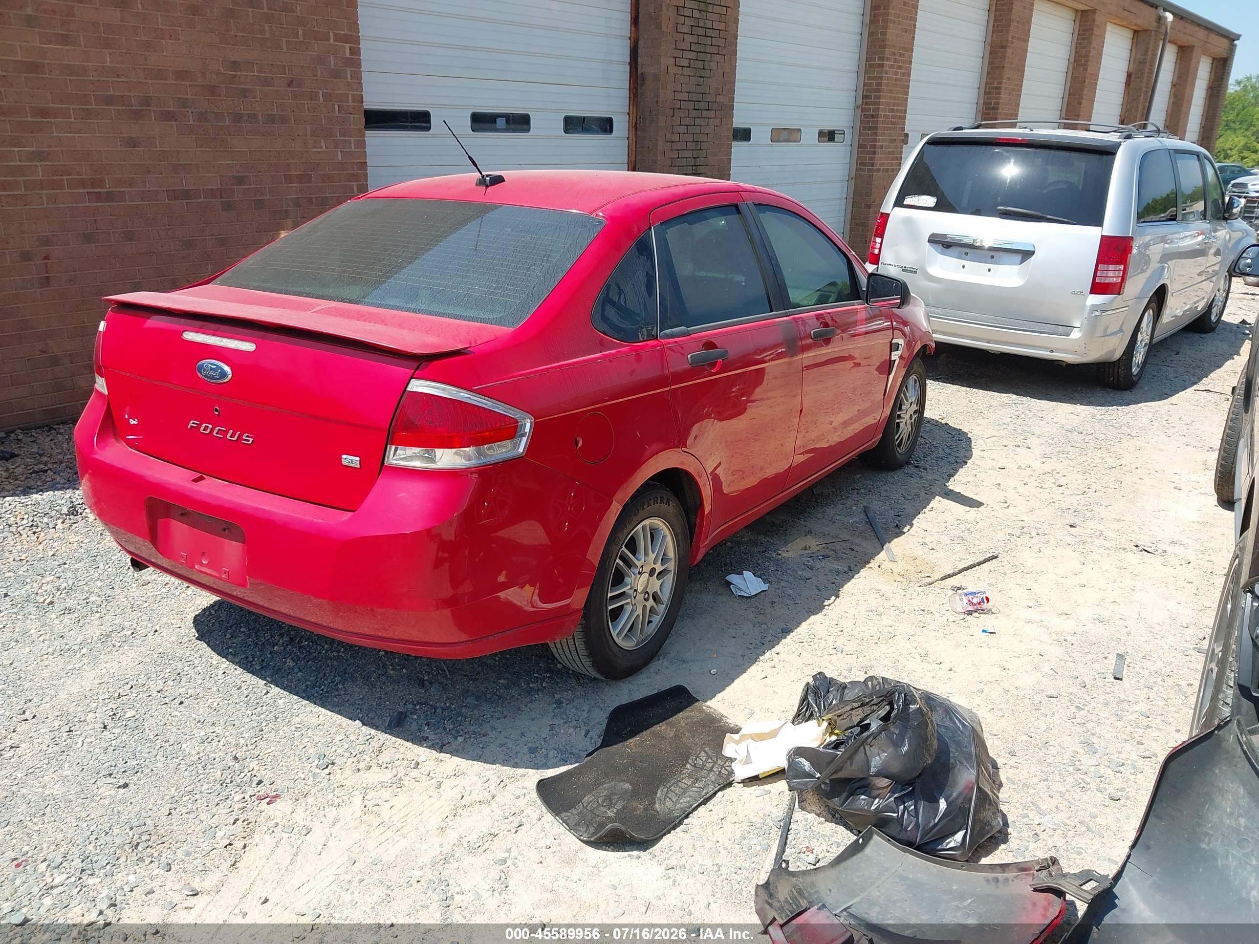 2008 Ford Focus Se/ses Red vin: 1FAHP35N48W147666