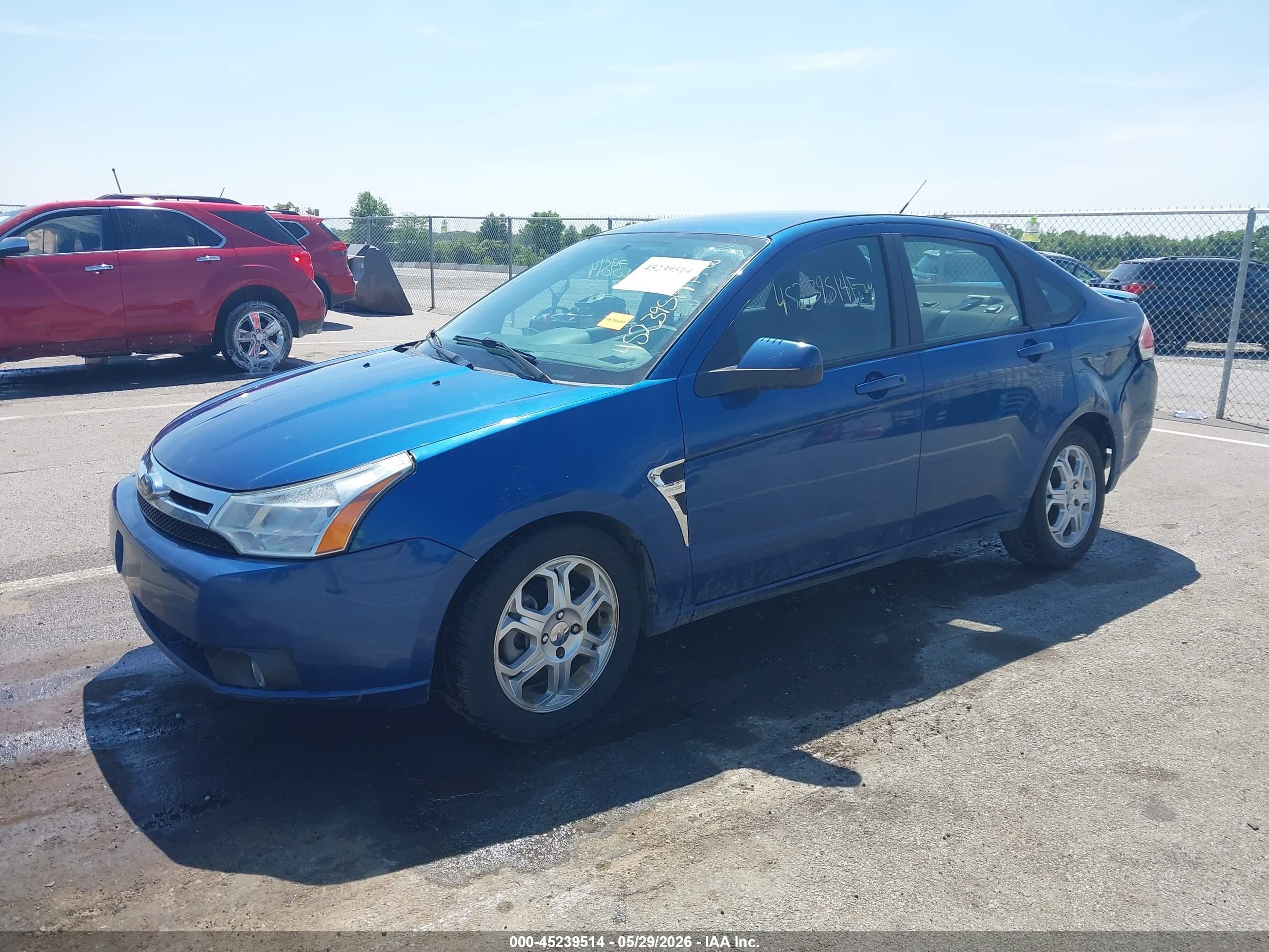 2008 Ford Focus Se/ses Blue vin: 1FAHP35N48W171661