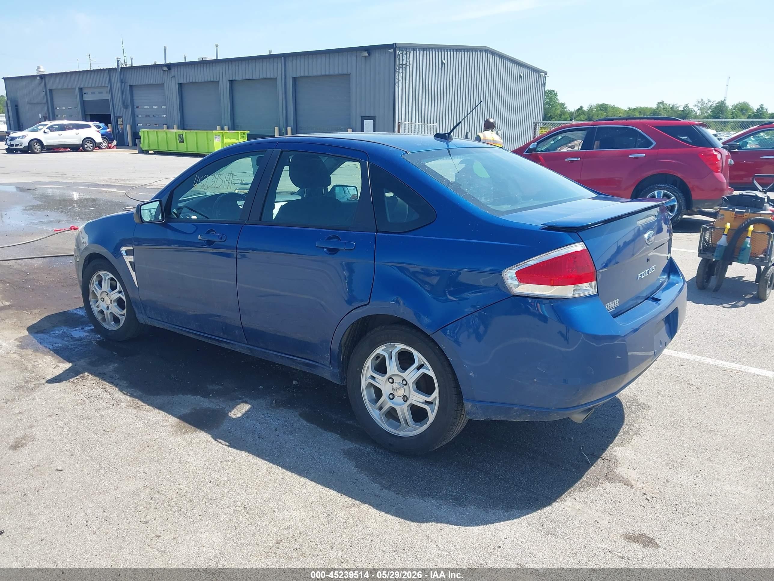 2008 Ford Focus Se/ses Blue vin: 1FAHP35N48W171661