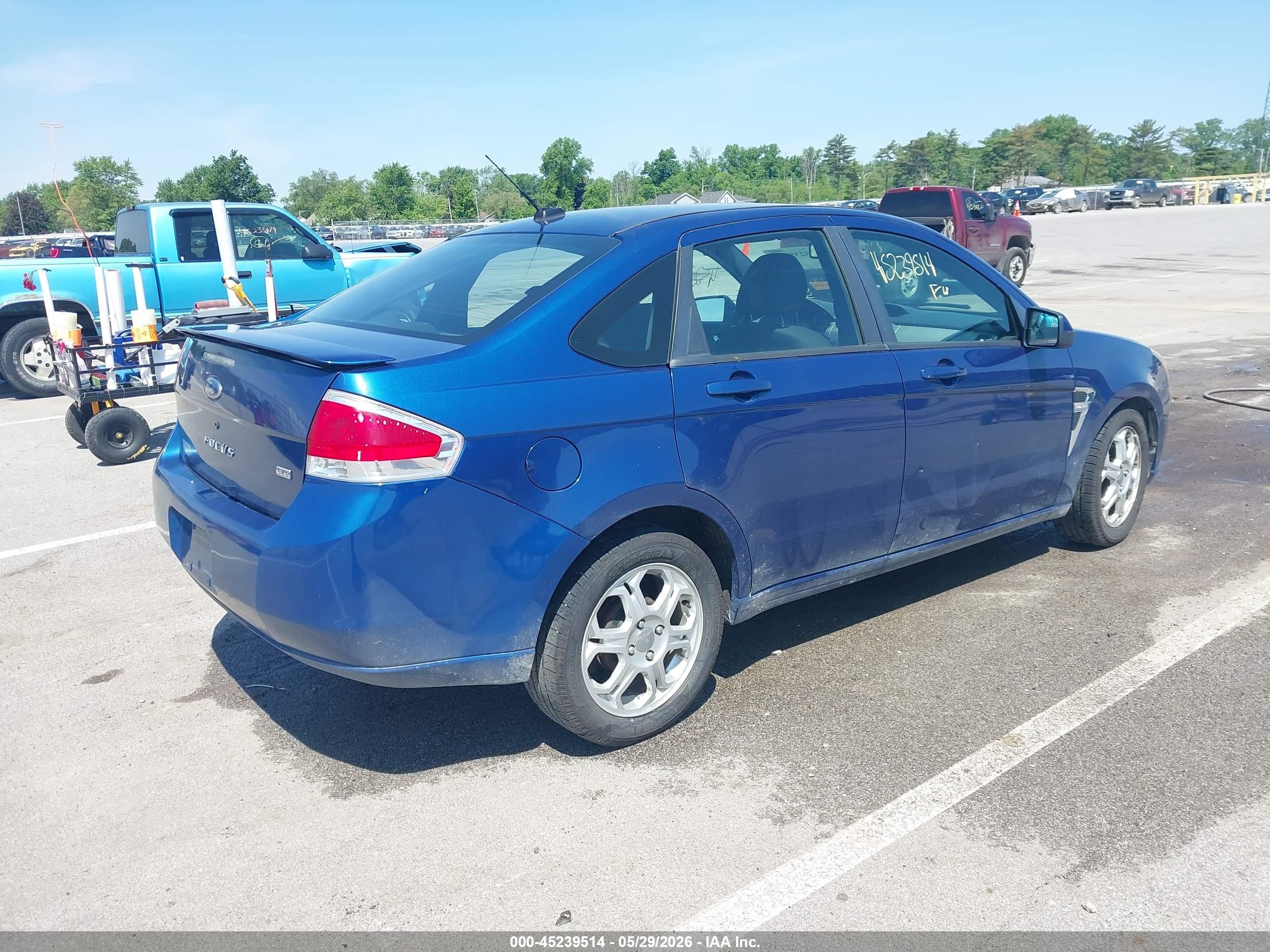 2008 Ford Focus Se/ses Blue vin: 1FAHP35N48W171661