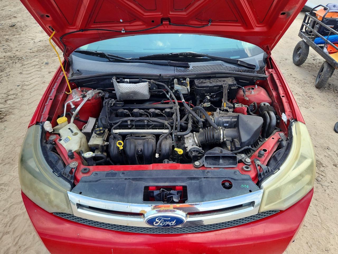 2008 Ford Focus Se Red vin: 1FAHP35N48W183373