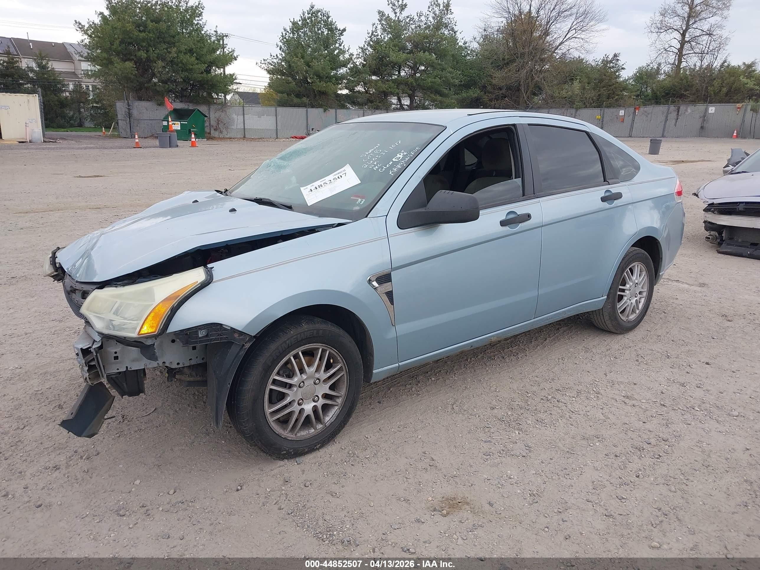 2008 Ford Focus Se/ses Light Blue vin: 1FAHP35N48W200432
