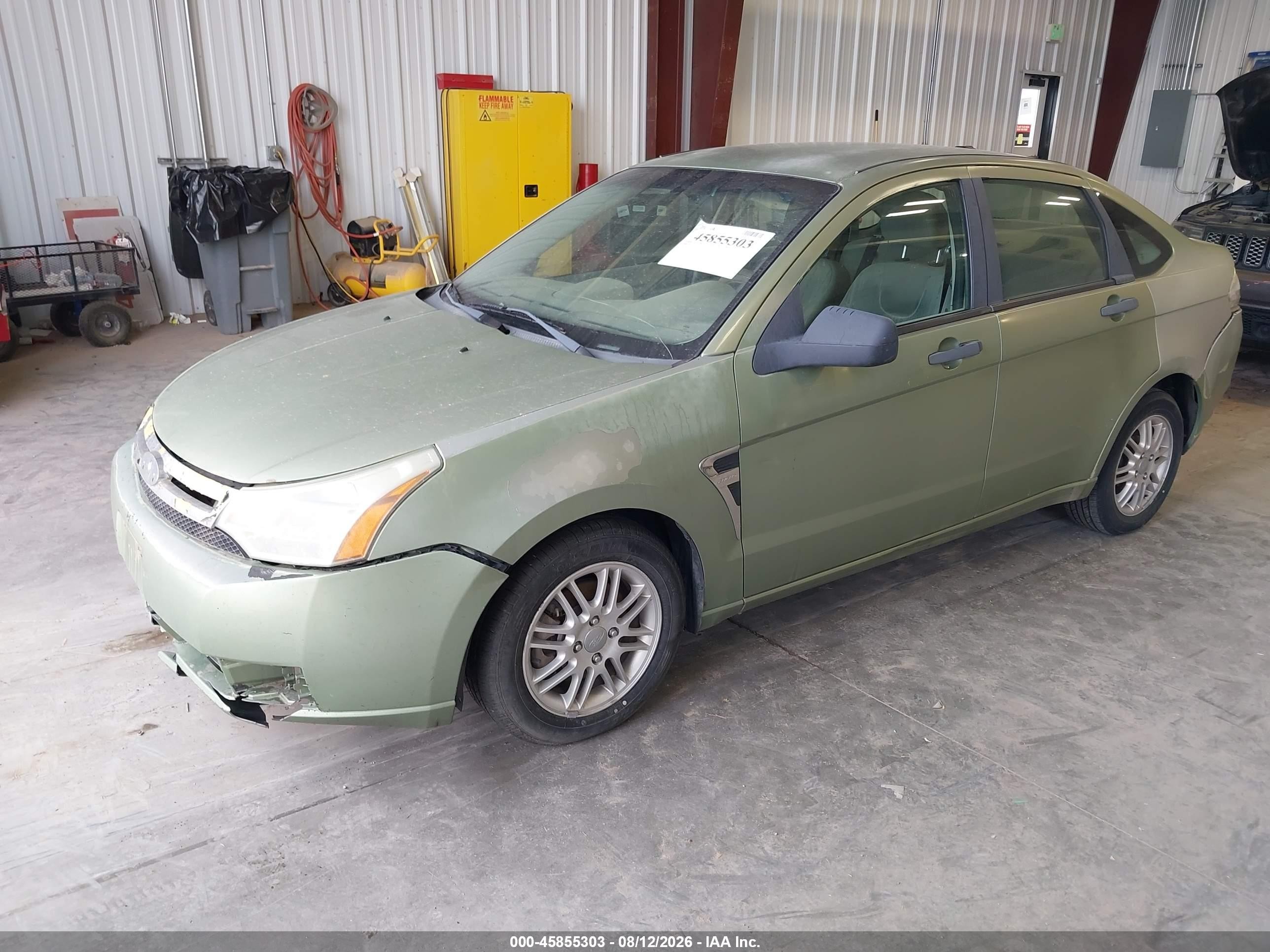 2008 Ford Focus Se Green vin: 1FAHP35N48W245774