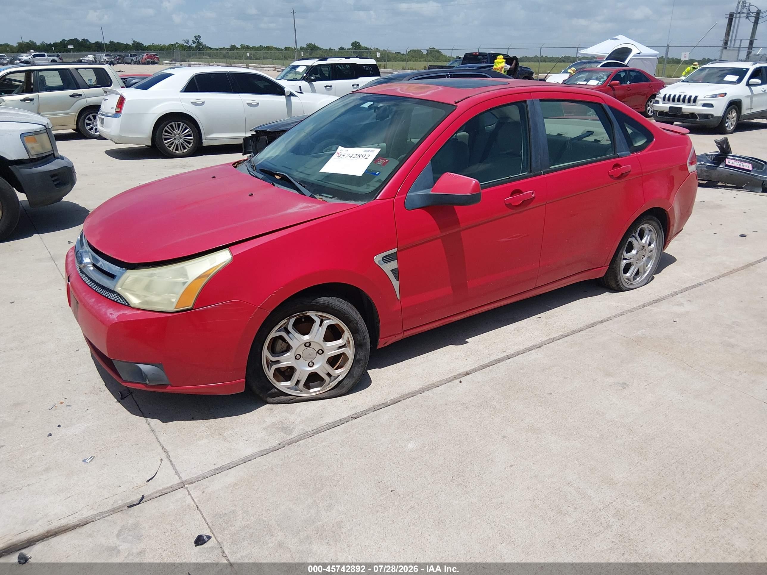 2008 Ford Focus Se/ses Red vin: 1FAHP35N48W248223