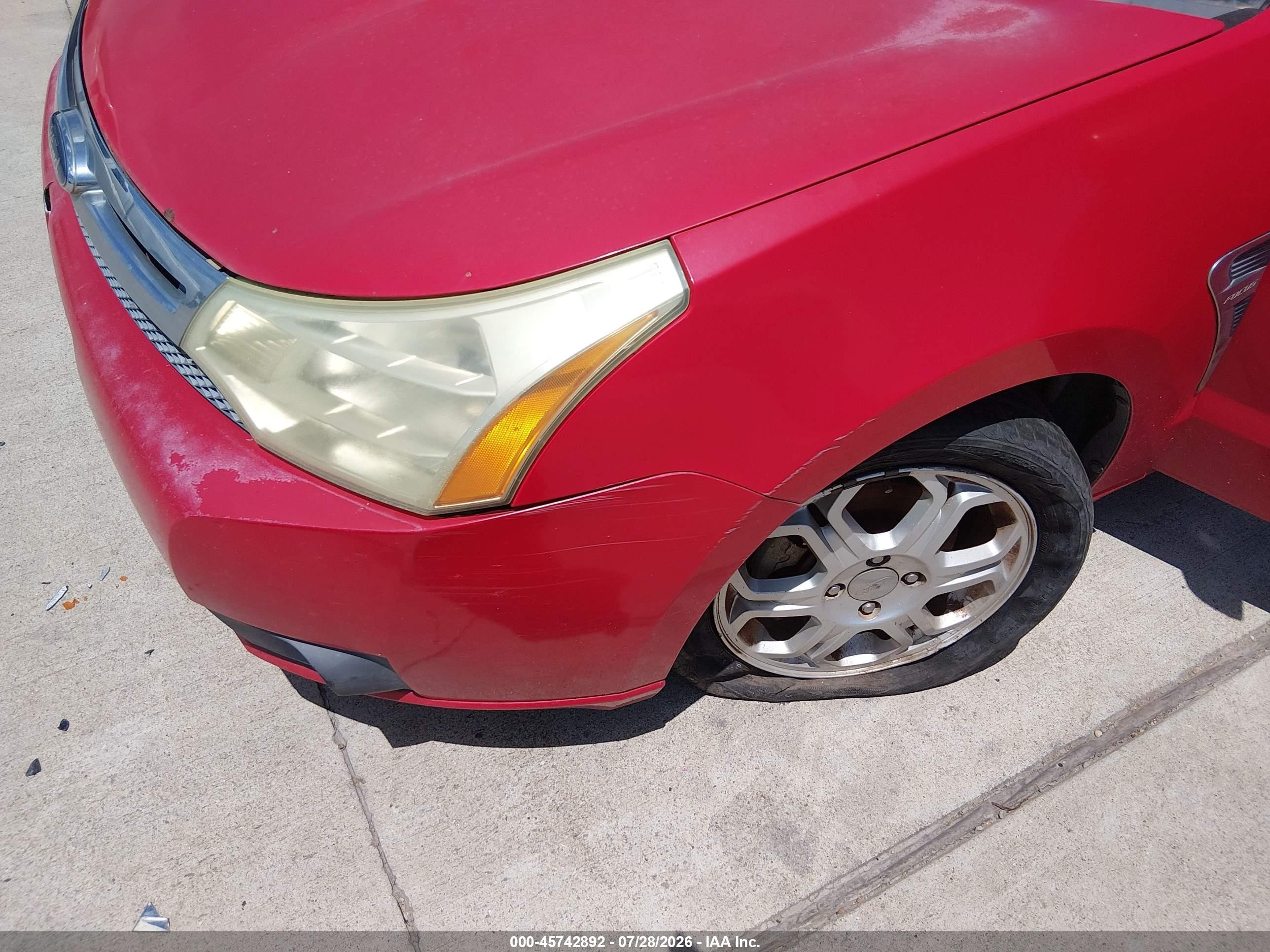 2008 Ford Focus Se/ses Red vin: 1FAHP35N48W248223