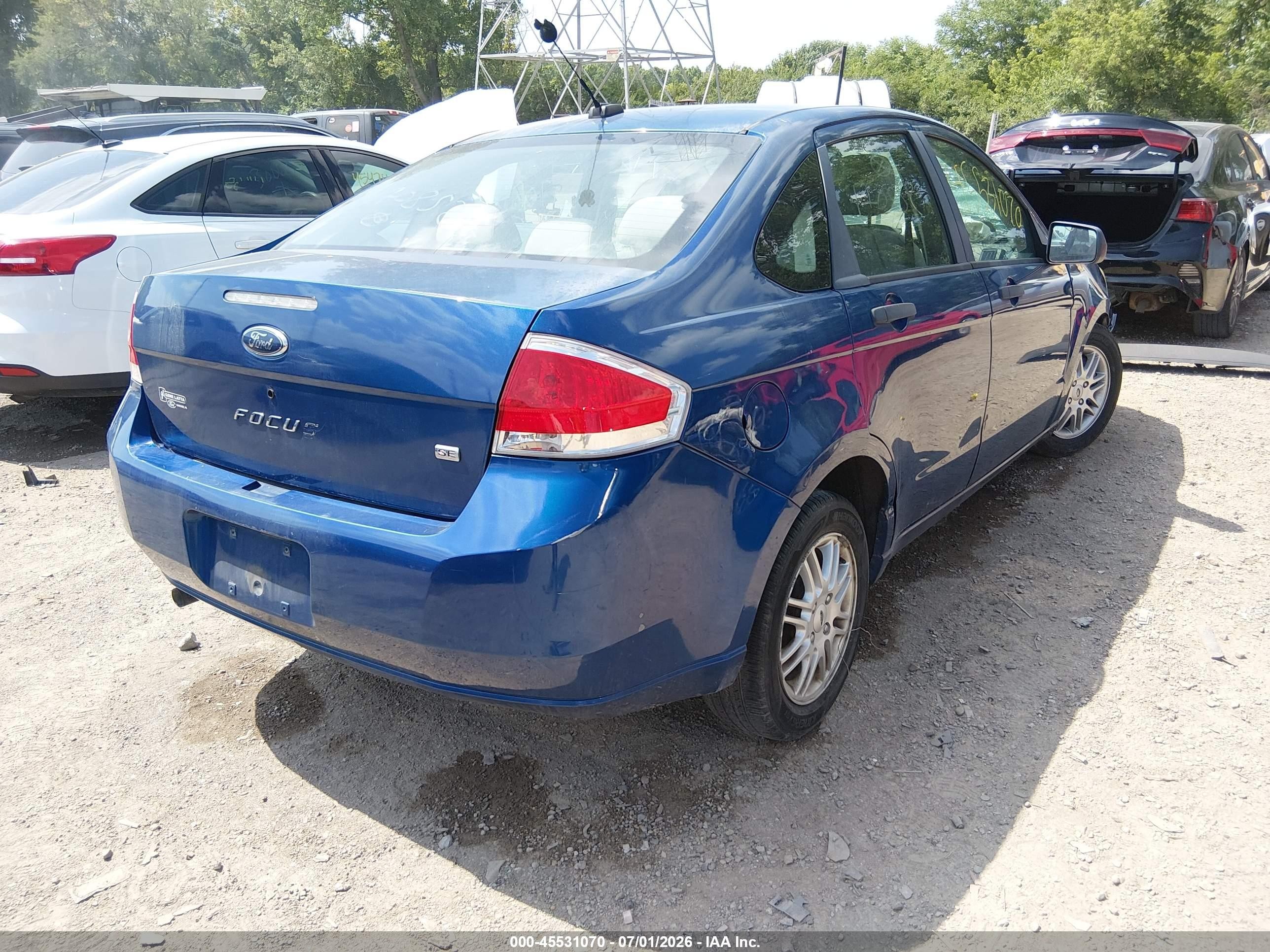 2009 Ford Focus Se Синий vin: 1FAHP35N49W170852