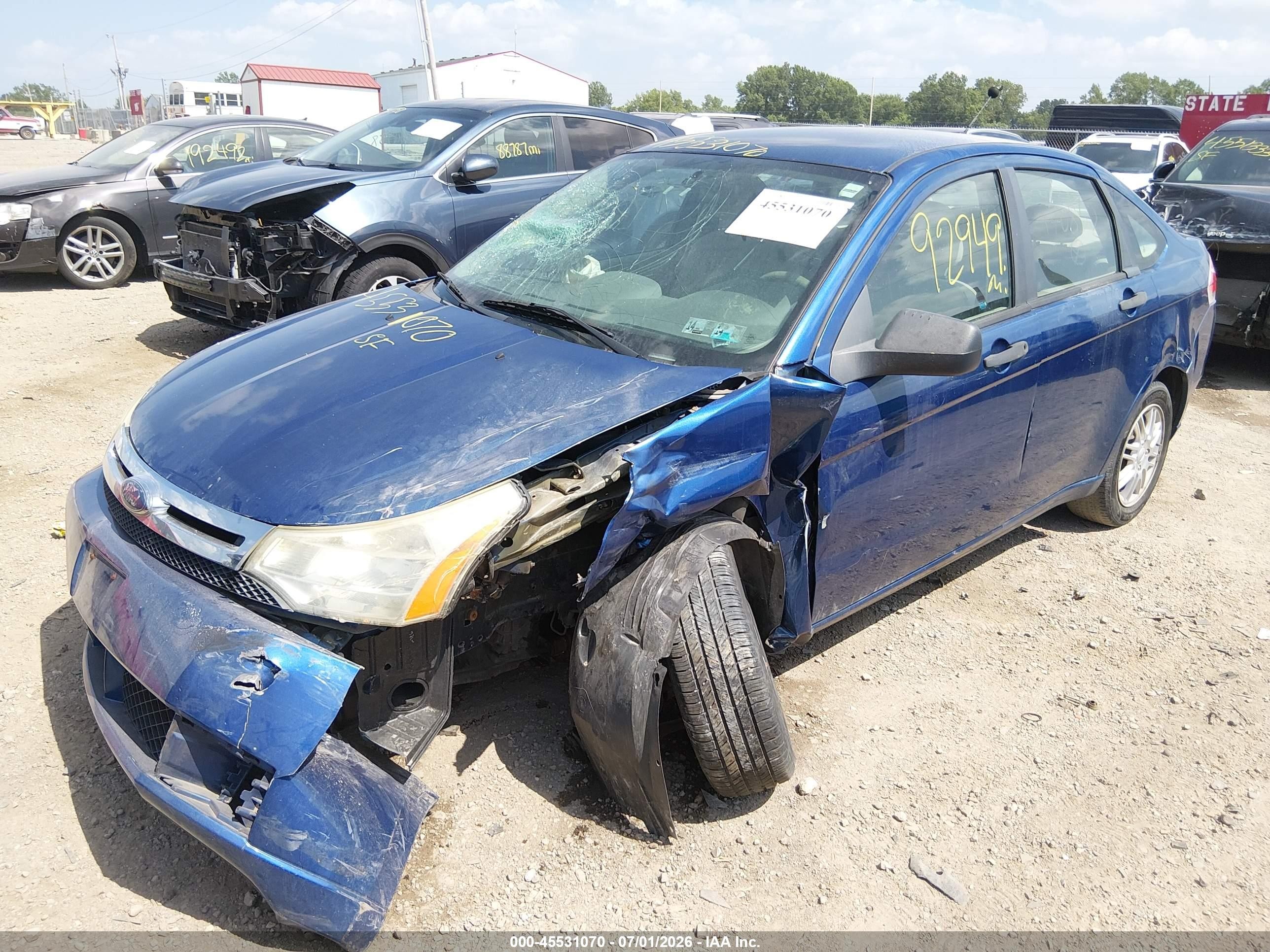 2009 Ford Focus Se Синий vin: 1FAHP35N49W170852