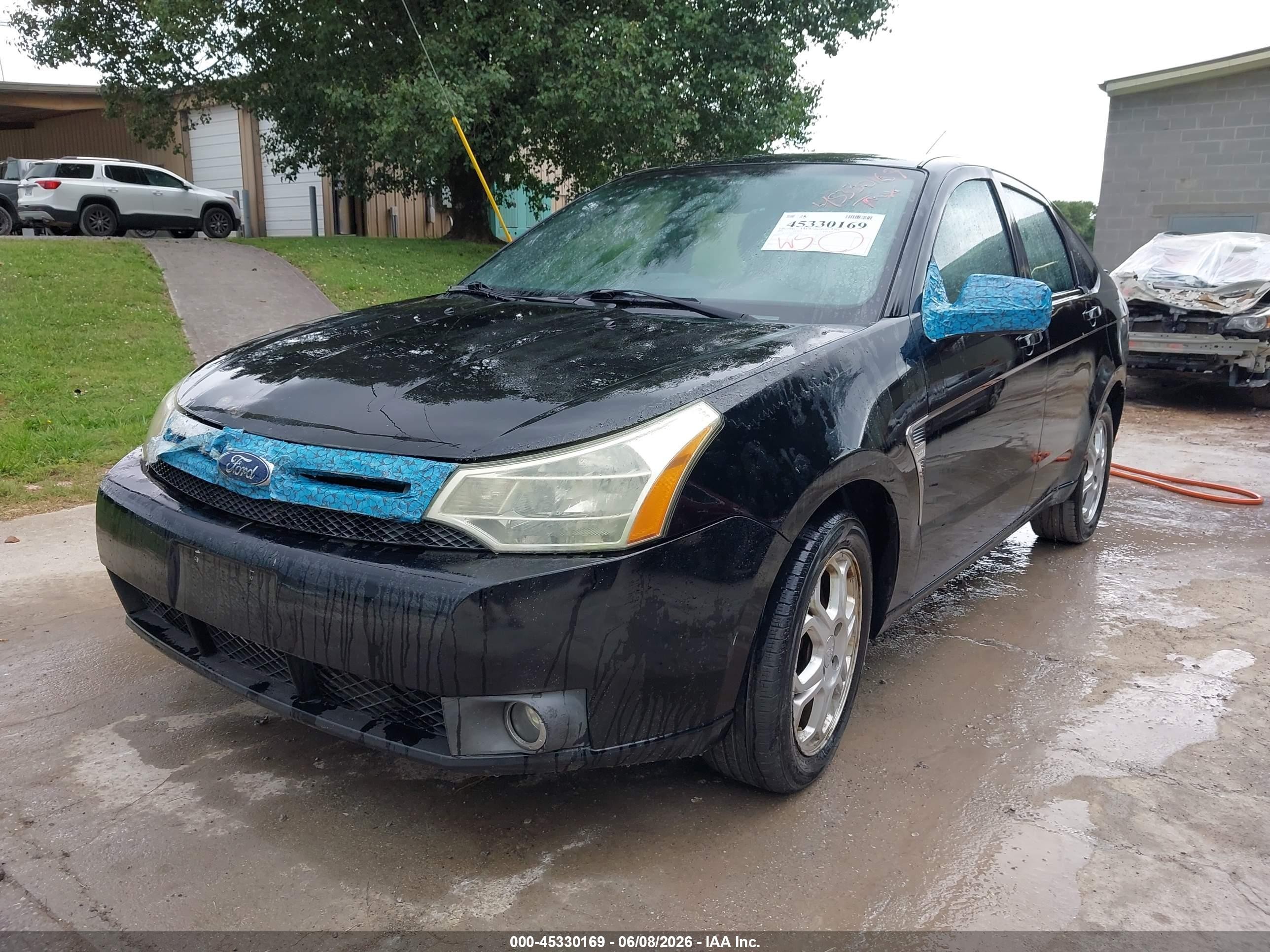 2008 Ford Focus Se/ses Black vin: 1FAHP35N58W169112
