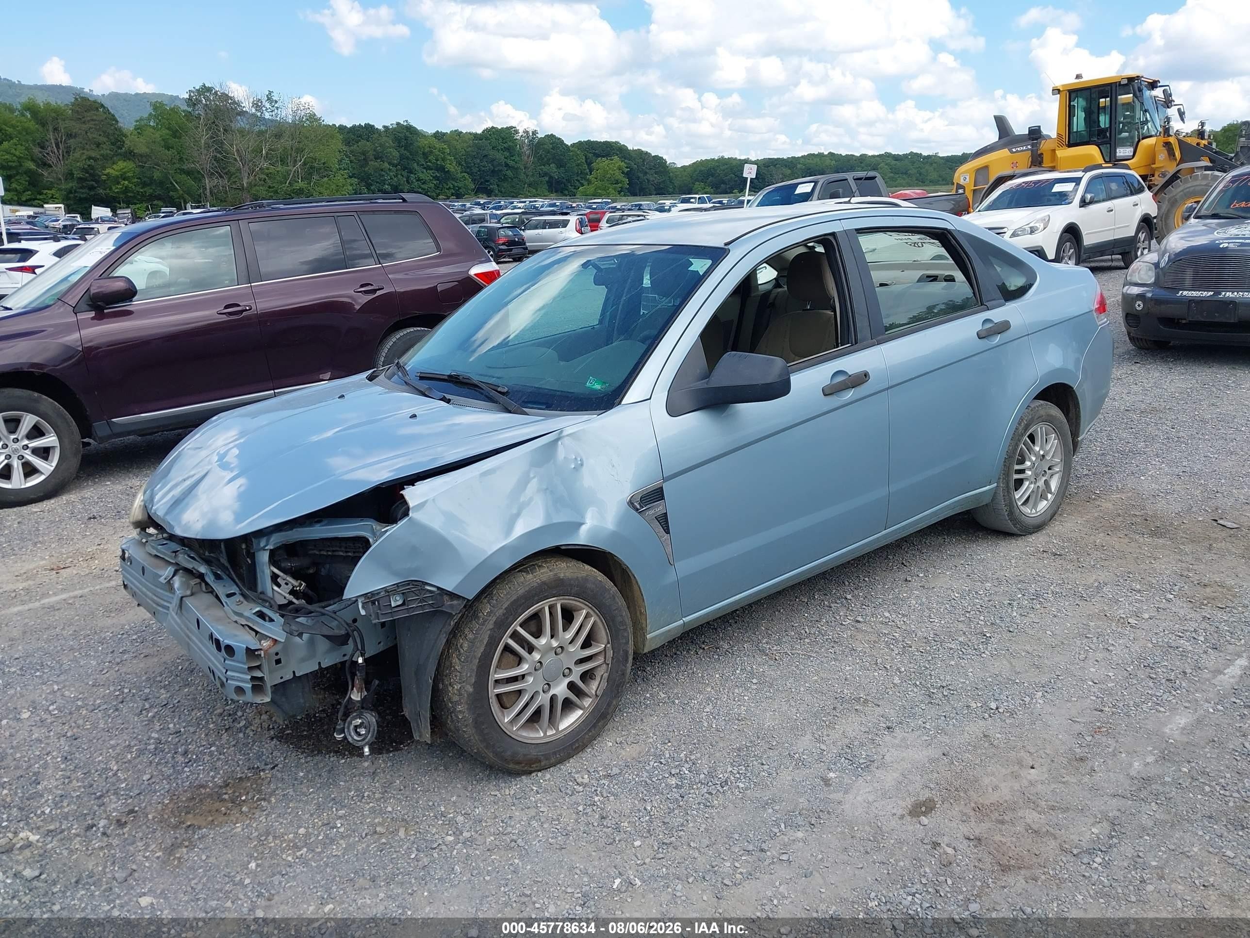 2008 Ford Focus Se/ses Light Blue vin: 1FAHP35N58W170664