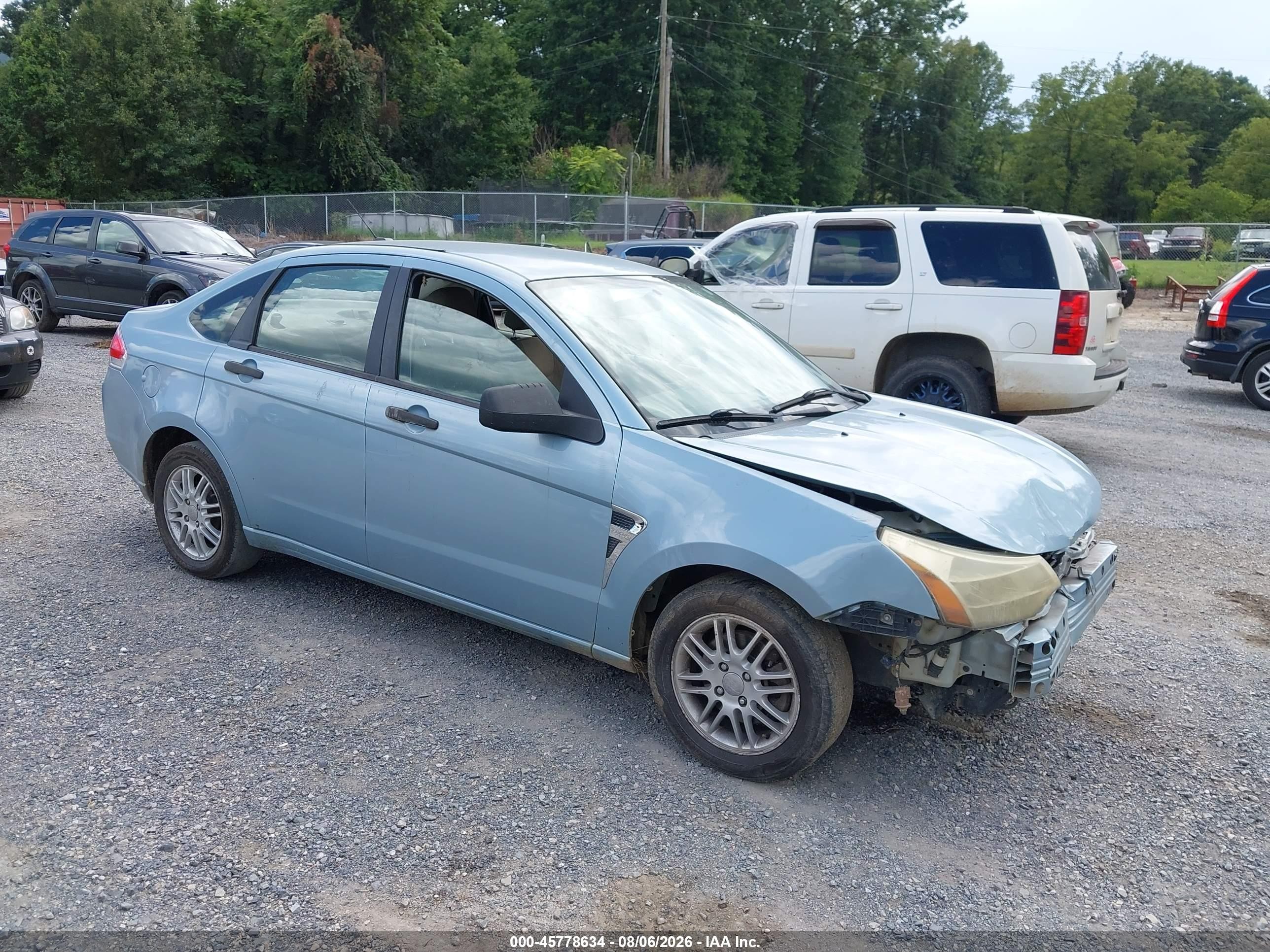 2008 Ford Focus Se/ses Light Blue vin: 1FAHP35N58W170664