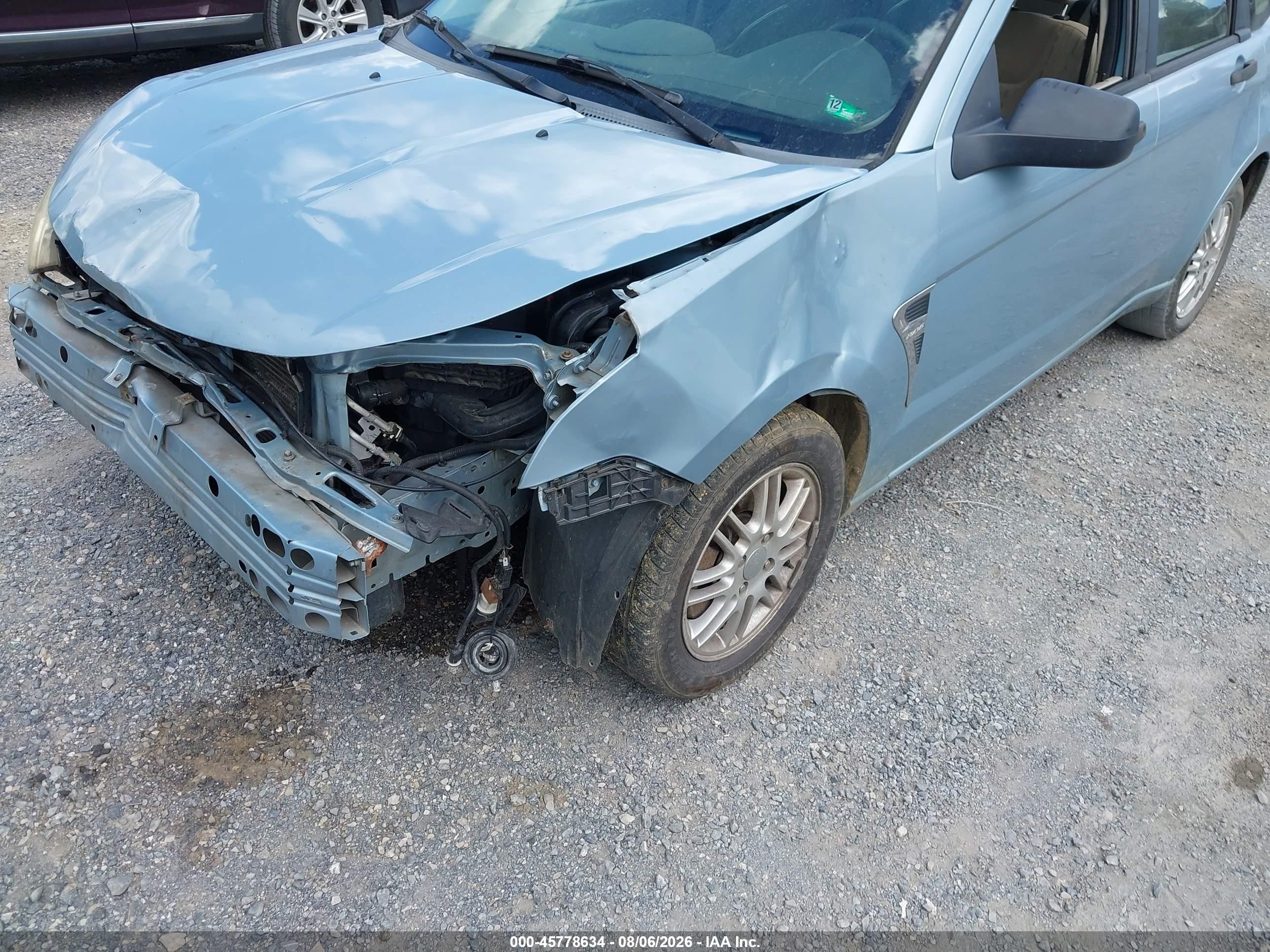 2008 Ford Focus Se/ses Light Blue vin: 1FAHP35N58W170664