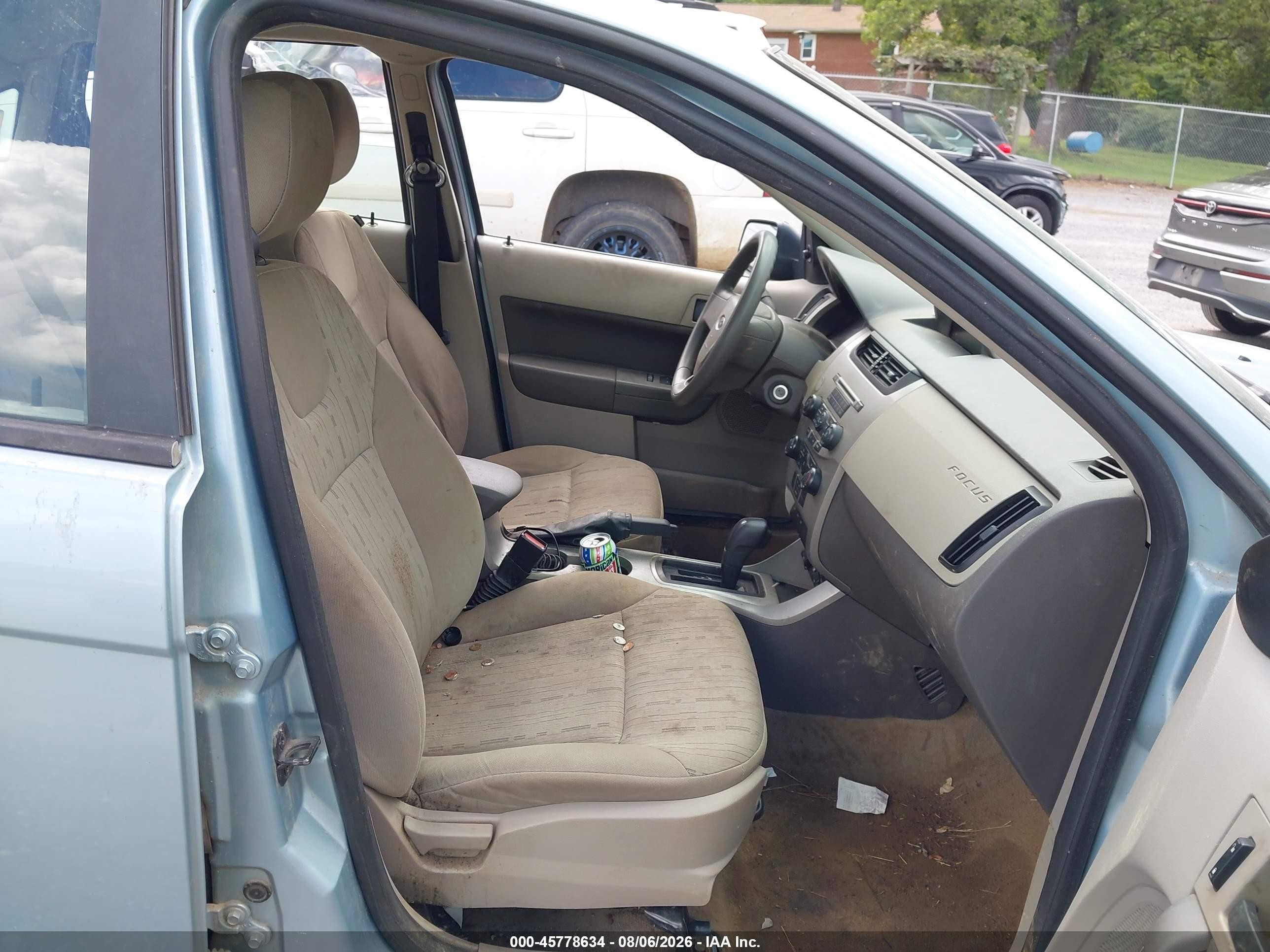 2008 Ford Focus Se/ses Light Blue vin: 1FAHP35N58W170664